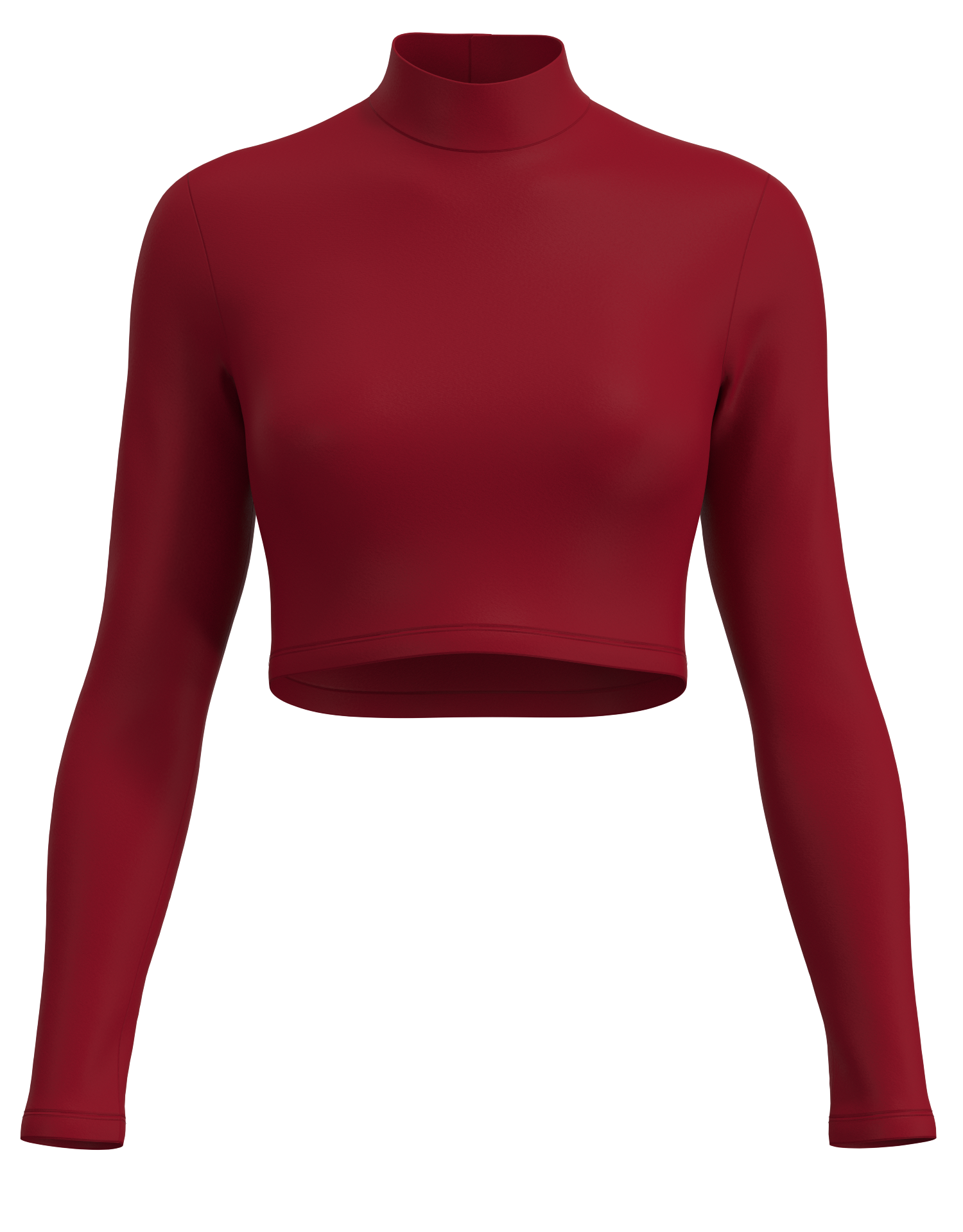 Mock Neck Long Sleeve Crop Top