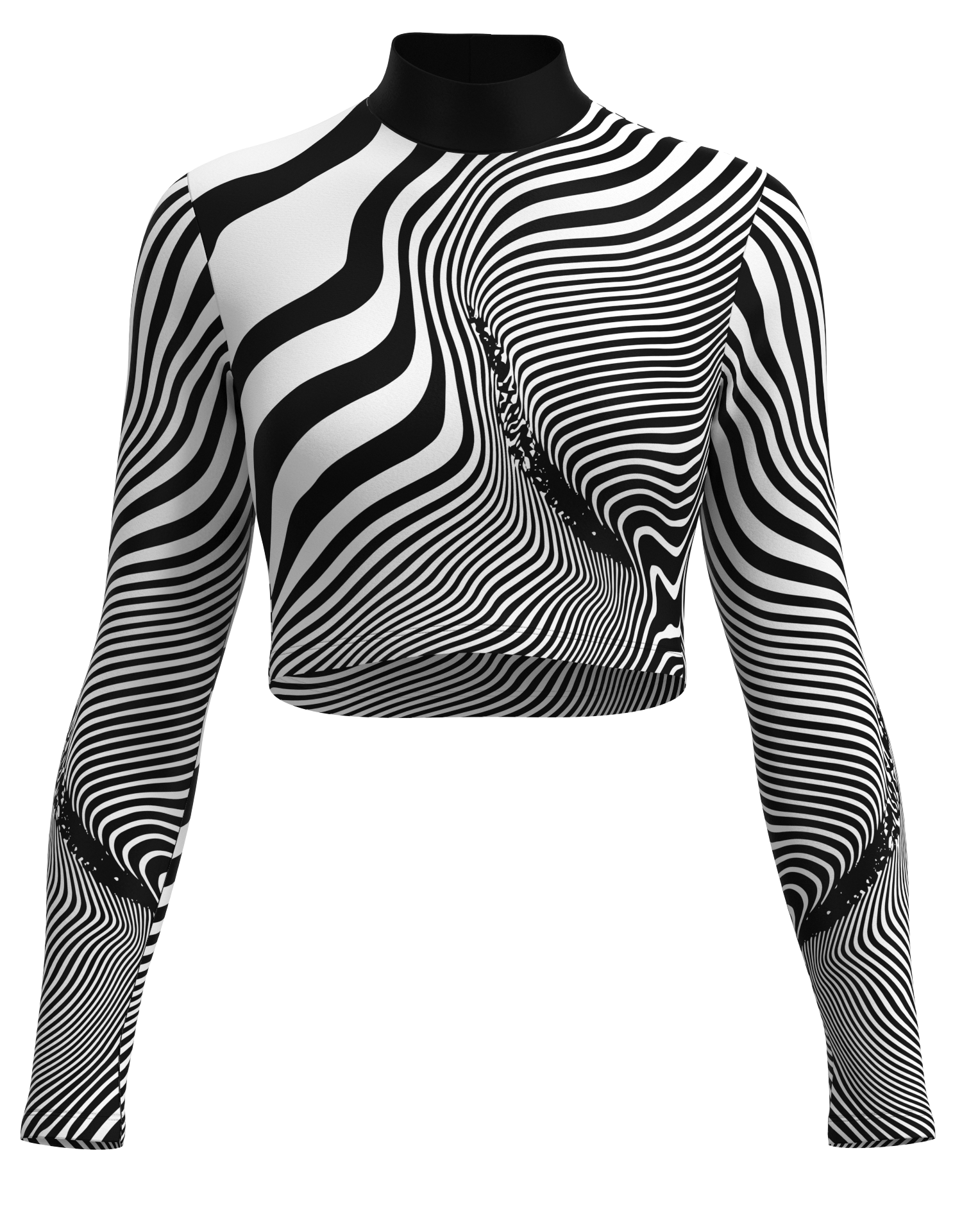 Mock Neck Long Sleeve Crop Top