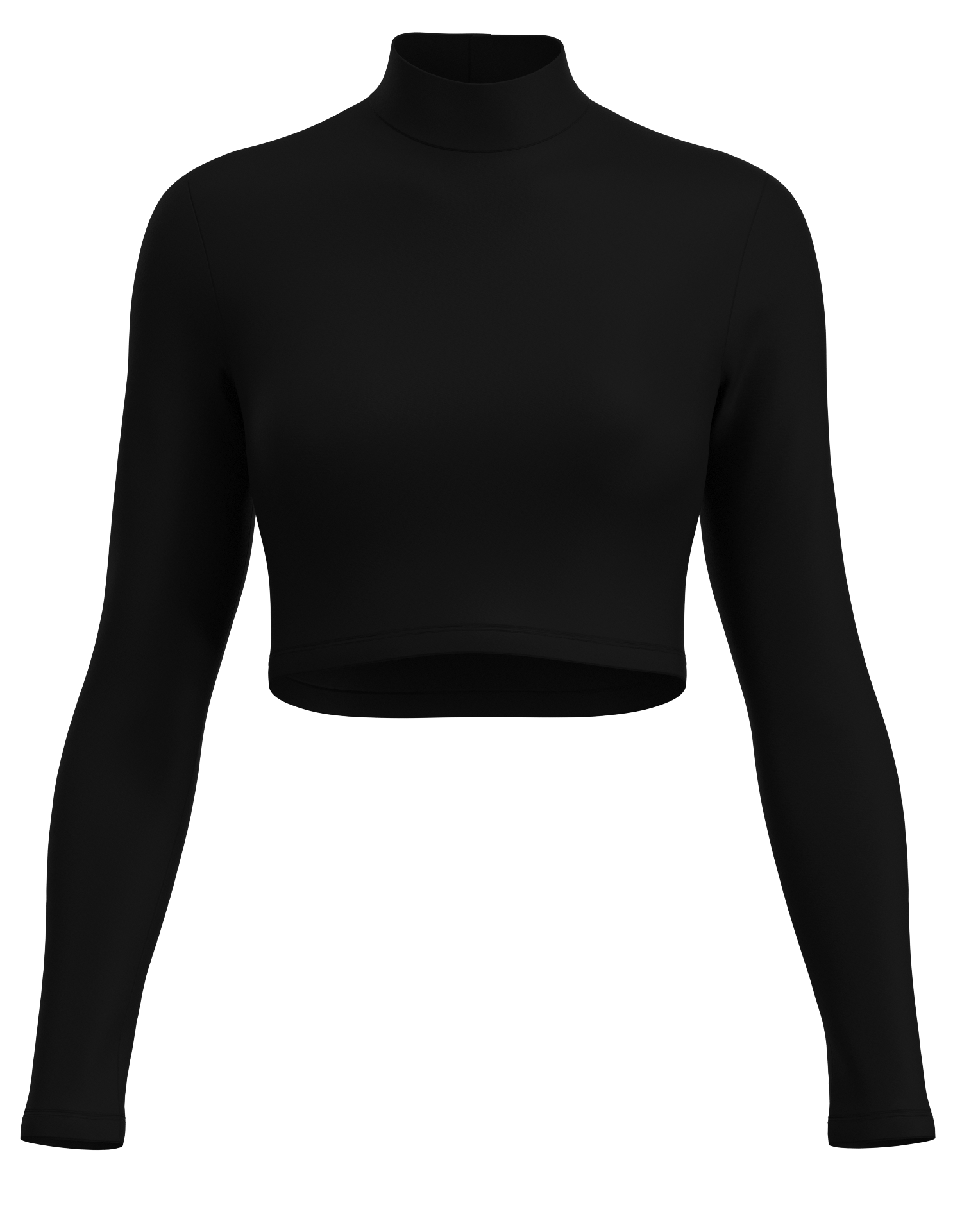 Mock Neck Long Sleeve Crop Top