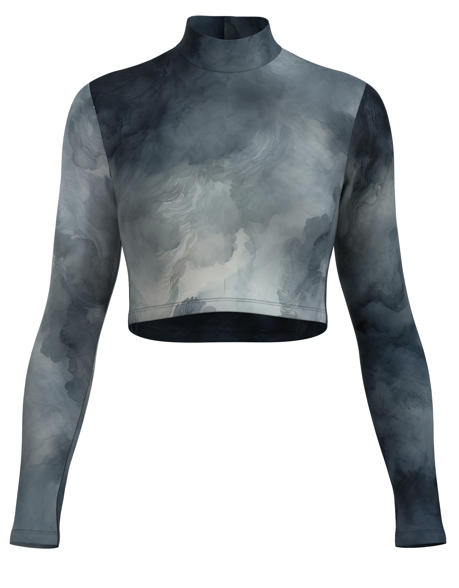 Mock Neck Long Sleeve Crop Top