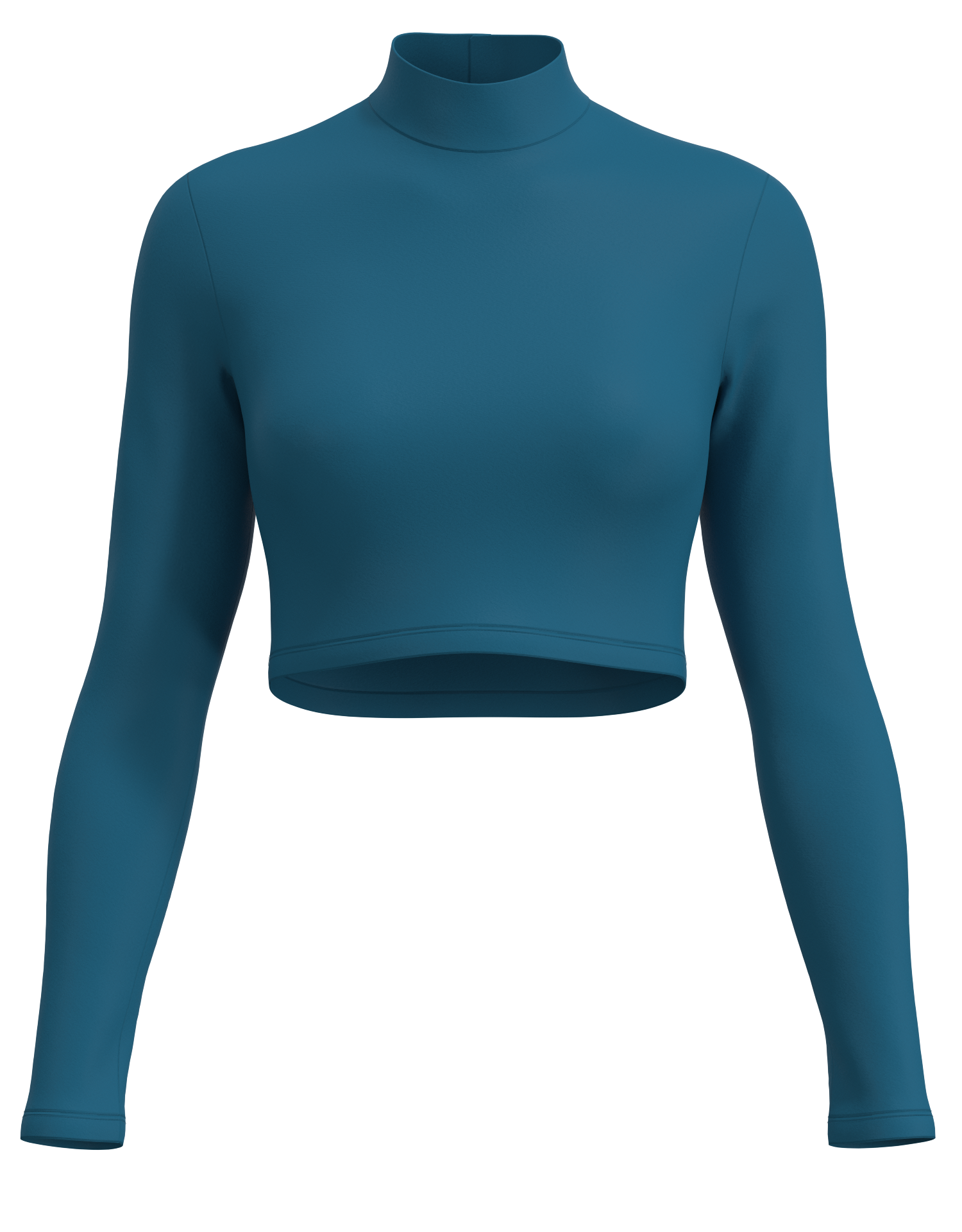 Mock Neck Long Sleeve Crop Top