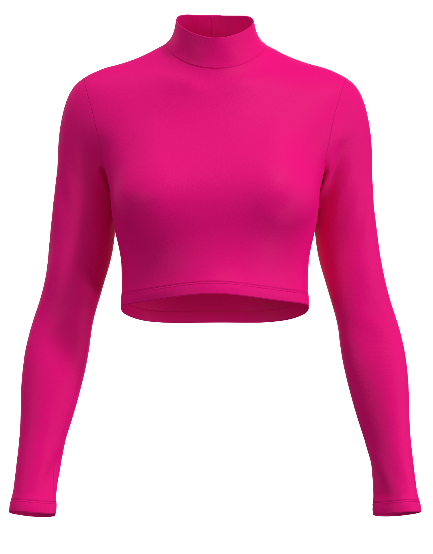 Mock Neck Long Sleeve Crop Top