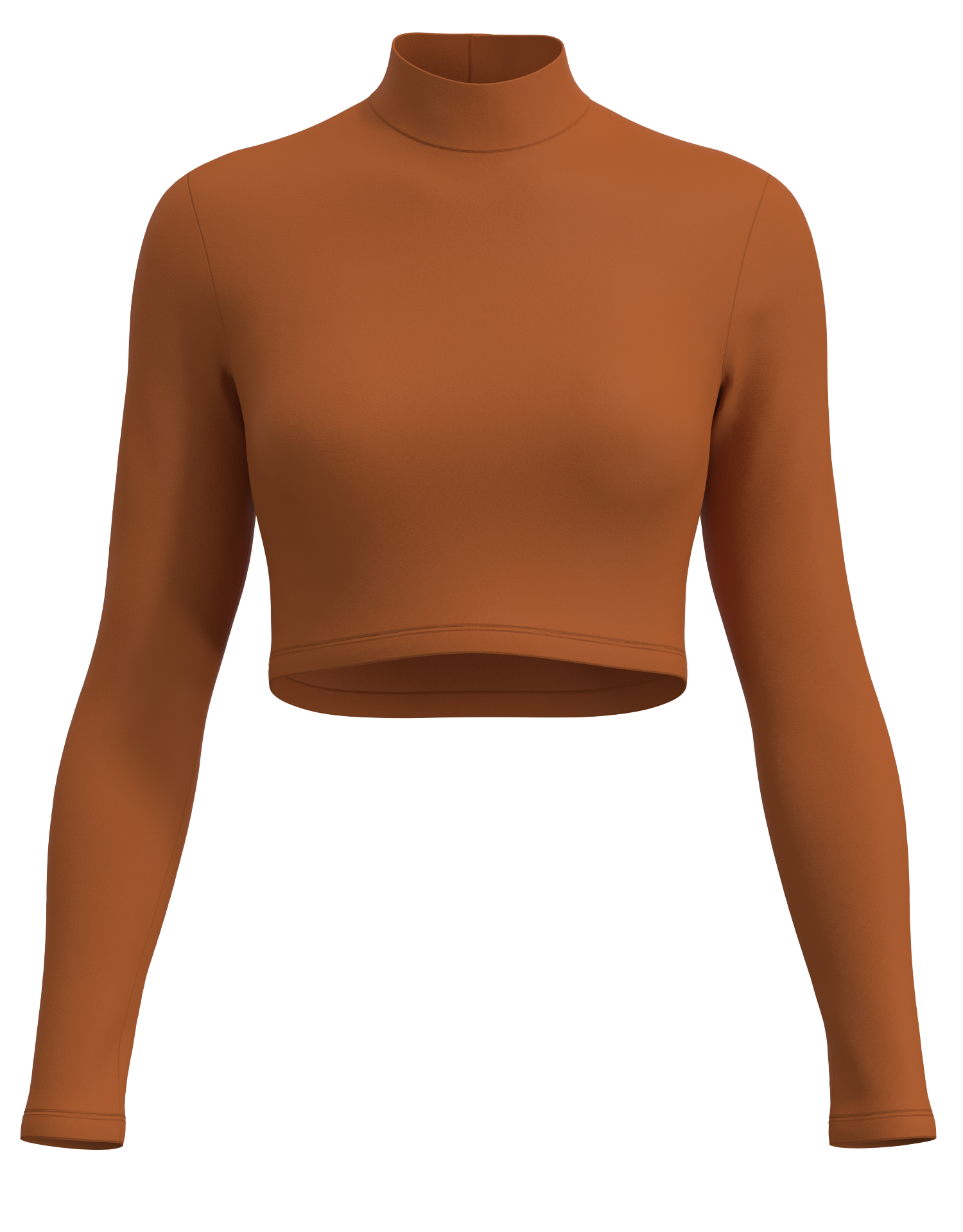 Mock Neck Long Sleeve Crop Top
