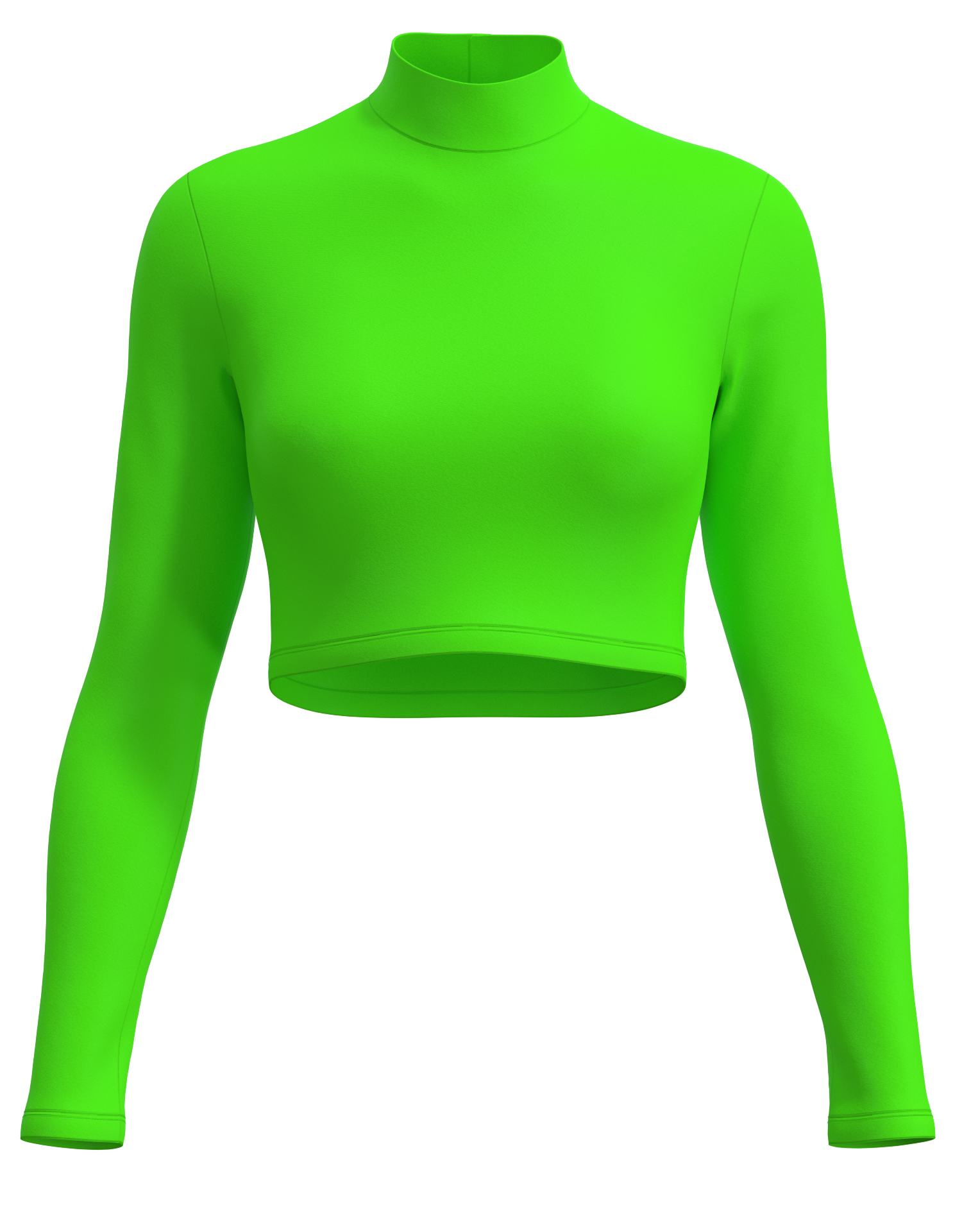 Mock Neck Long Sleeve Crop Top