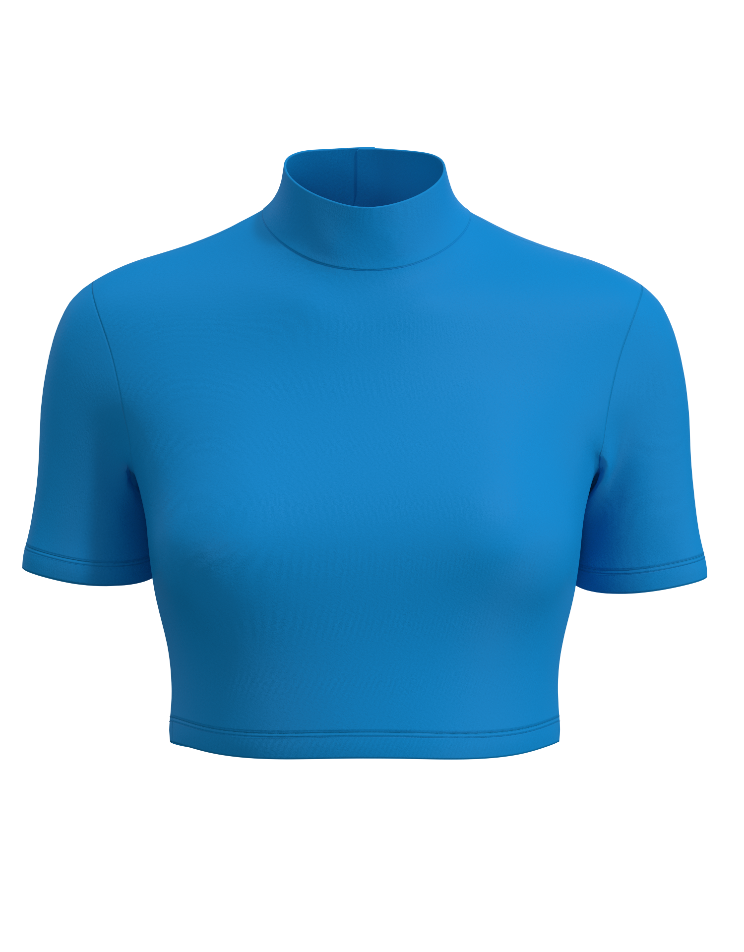 Mock Neck Short Sleeve Crop Top