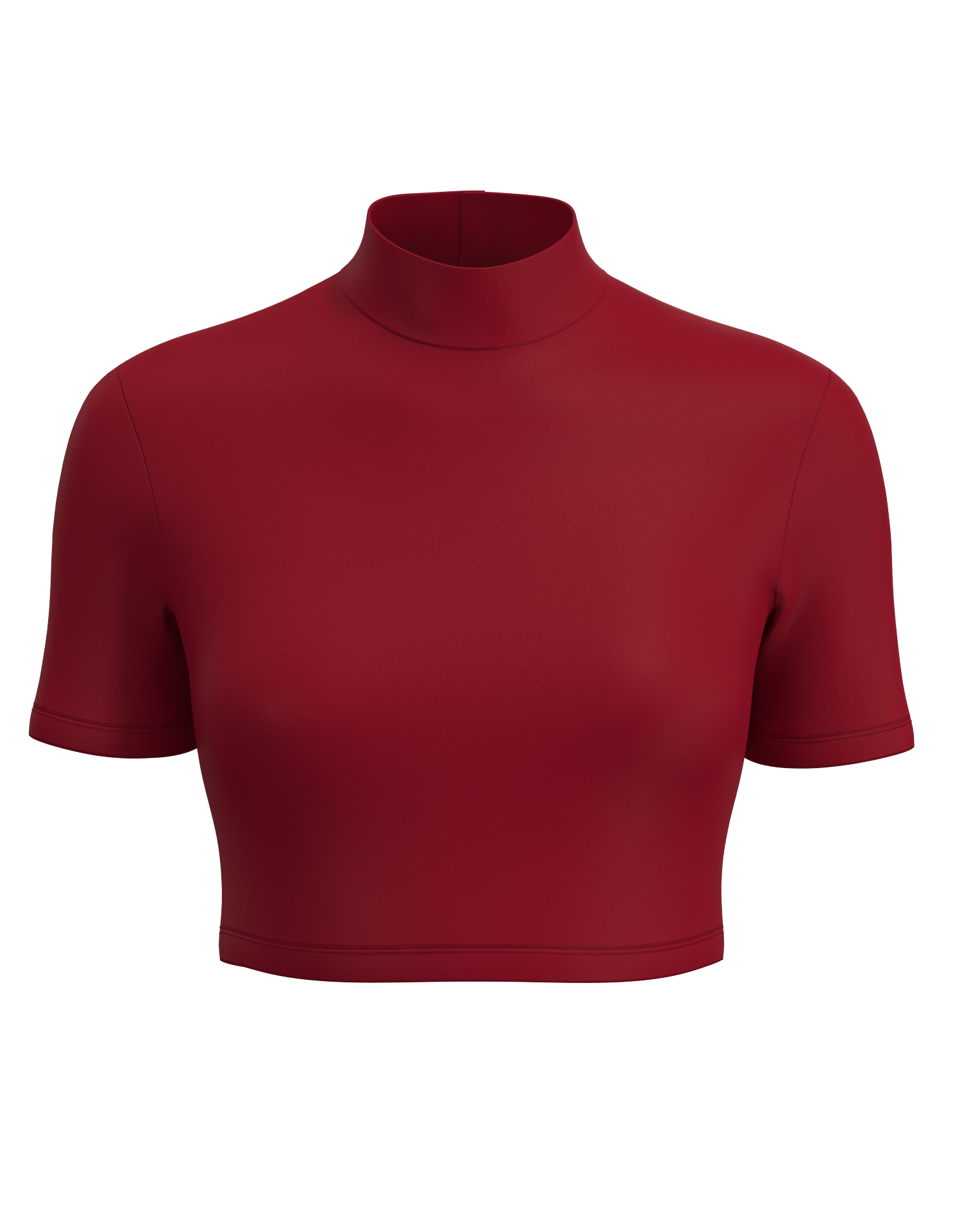 Mock Neck Short Sleeve Crop Top