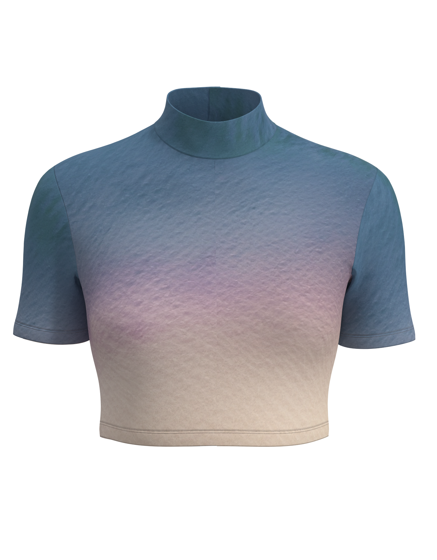 Mock Neck Short Sleeve Crop Top