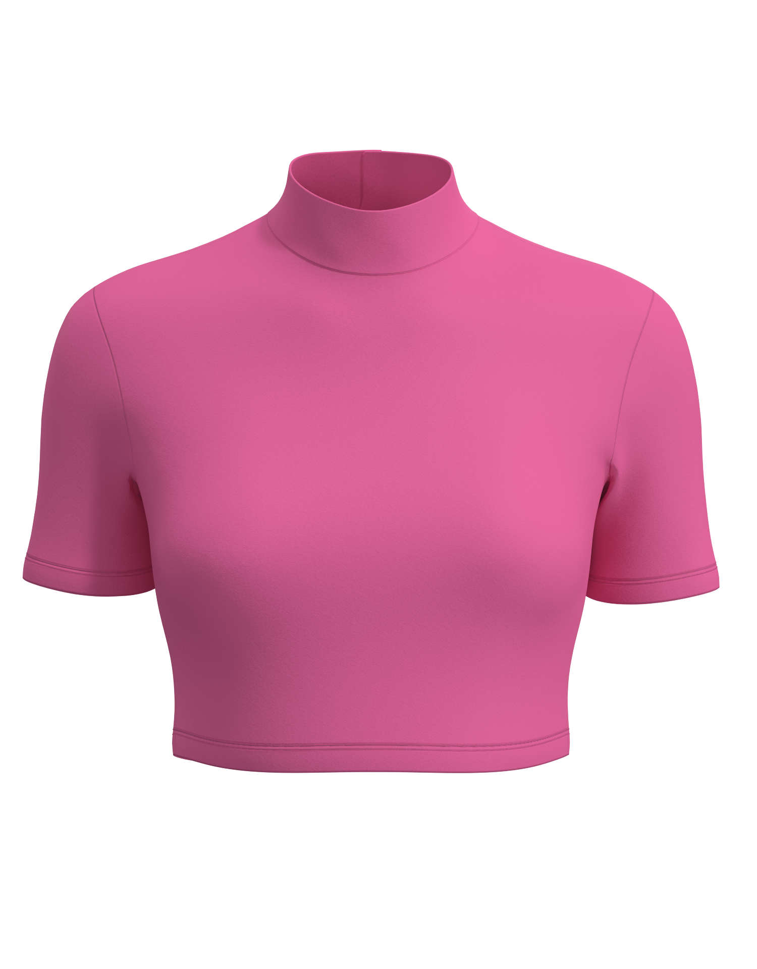 Mock Neck Short Sleeve Crop Top