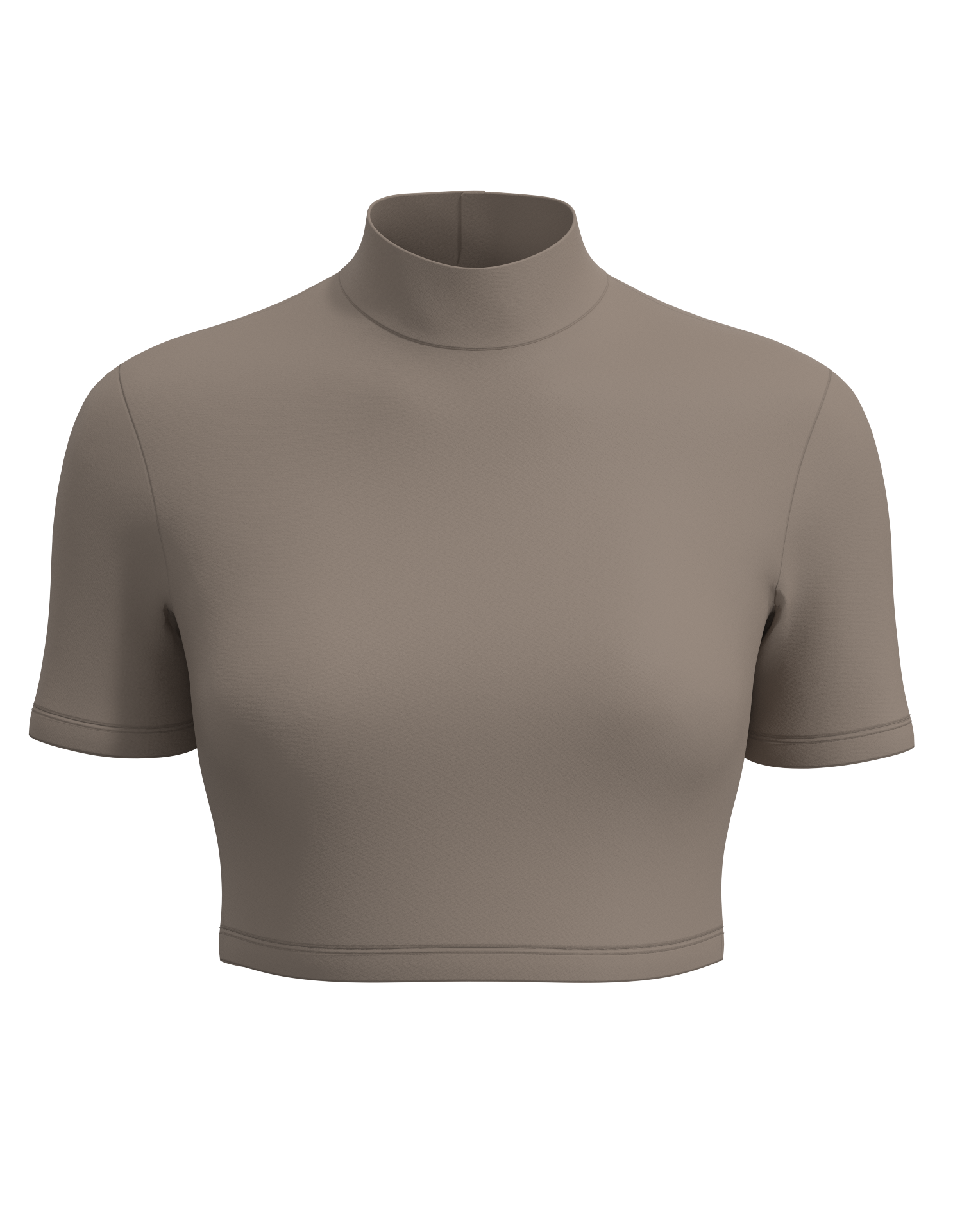 Mock Neck Short Sleeve Crop Top