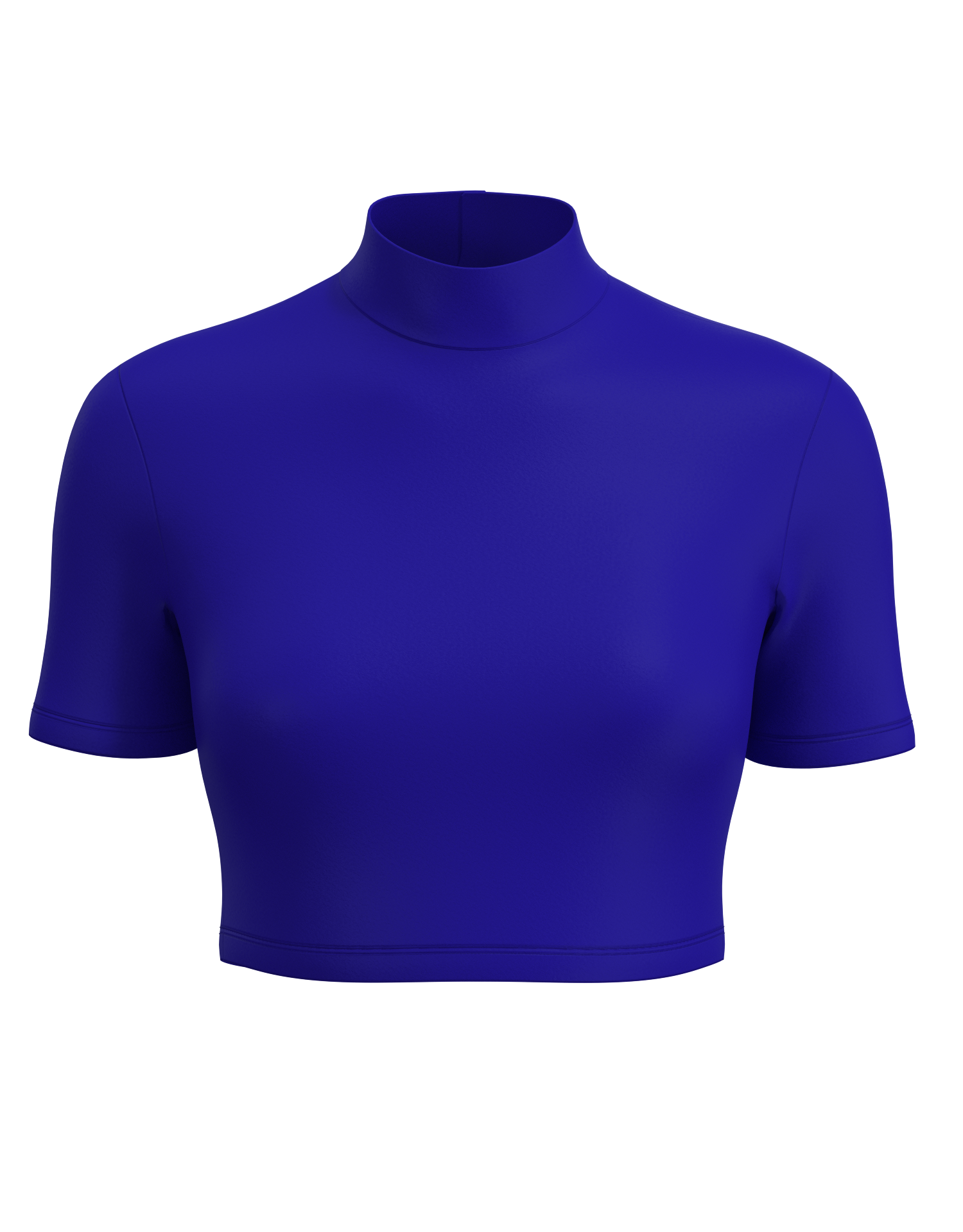 Mock Neck Short Sleeve Crop Top