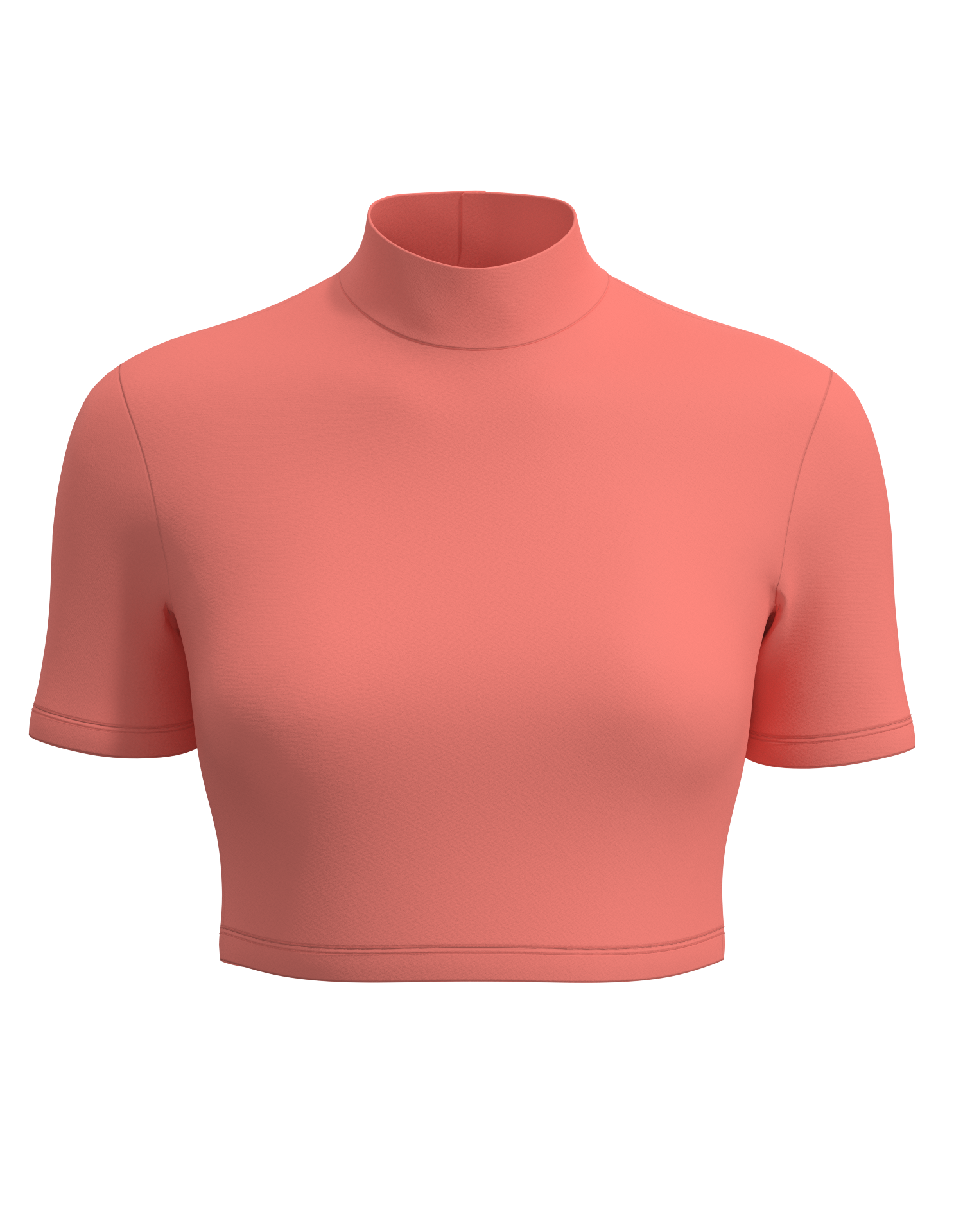 Mock Neck Short Sleeve Crop Top