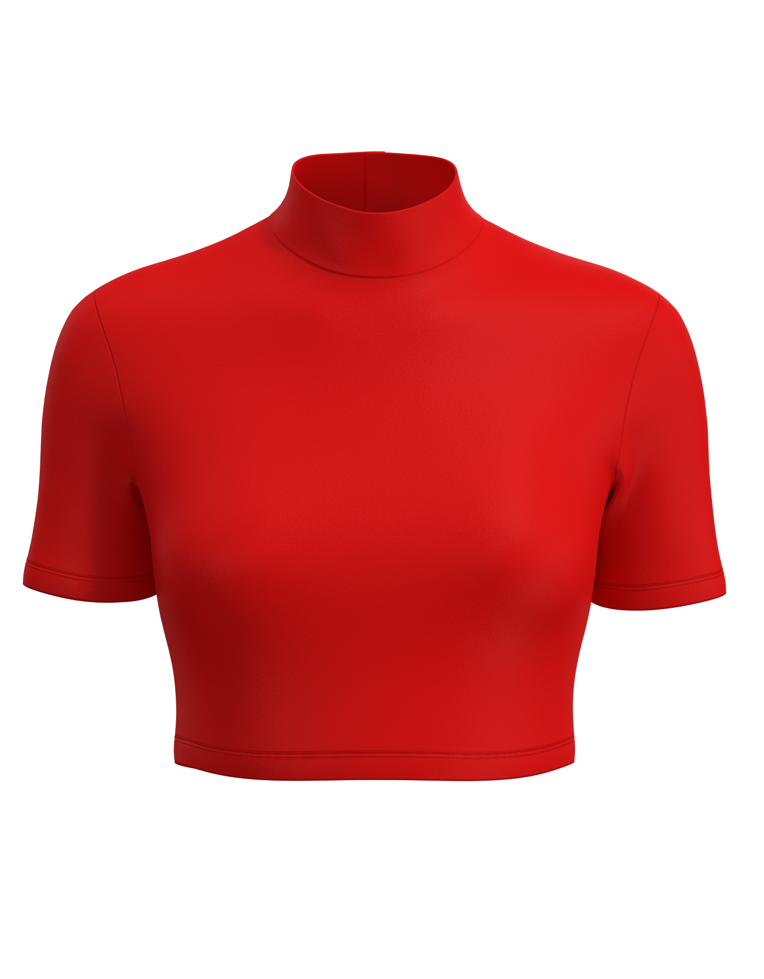 Mock Neck Short Sleeve Crop Top