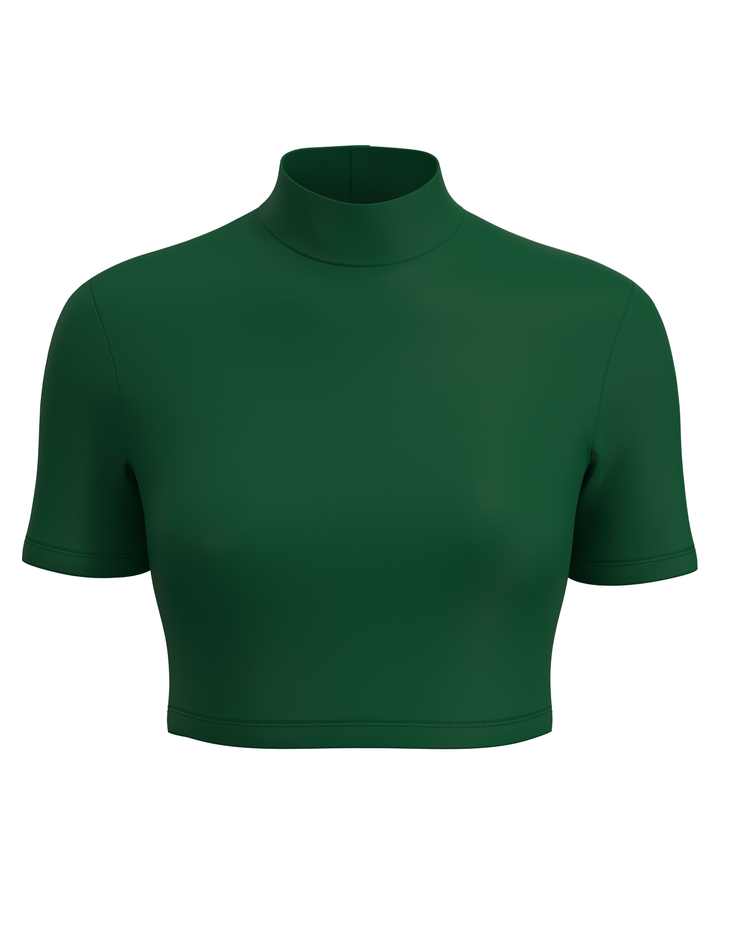 Mock Neck Short Sleeve Crop Top