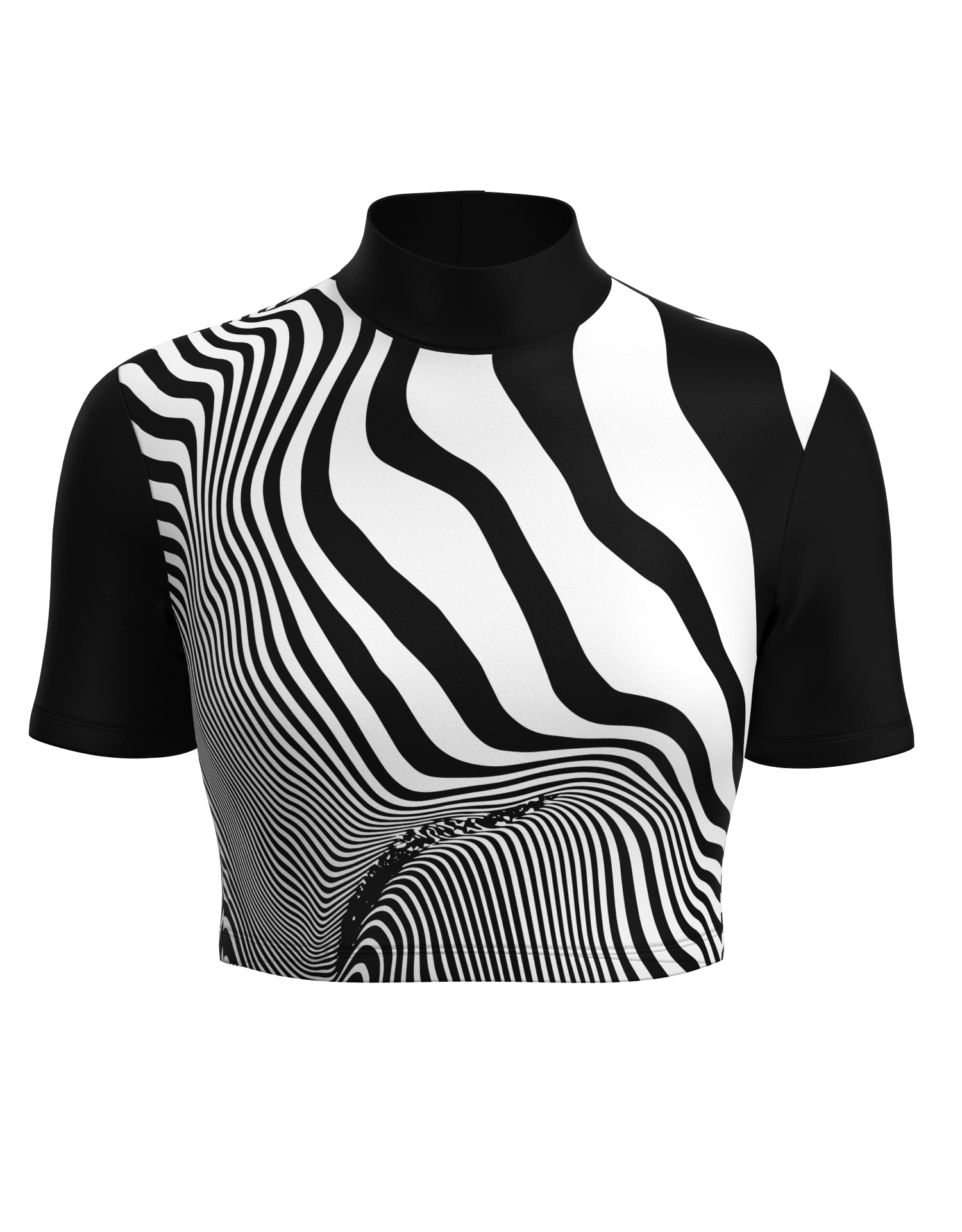 Mock Neck Short Sleeve Crop Top