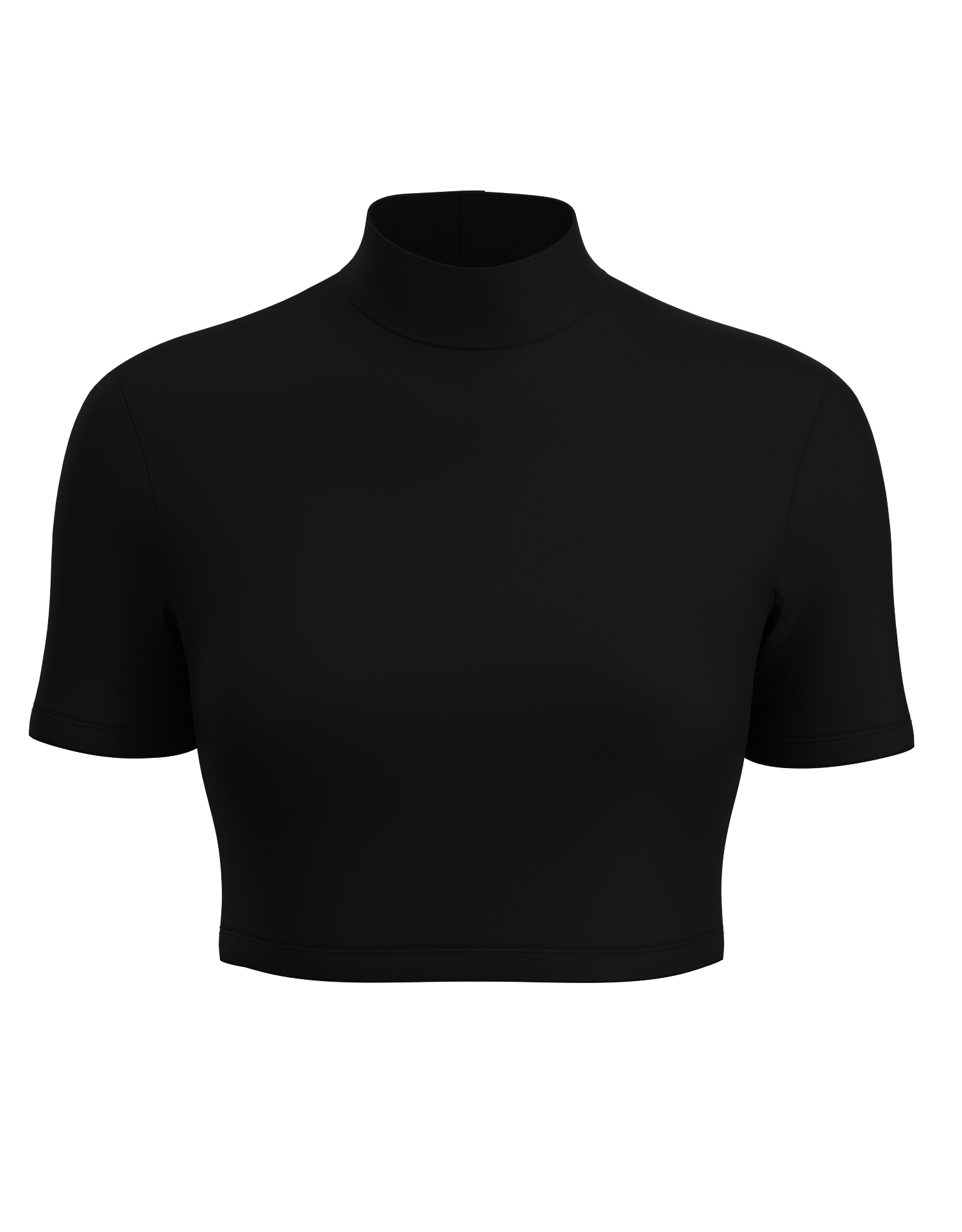 Mock Neck Short Sleeve Crop Top