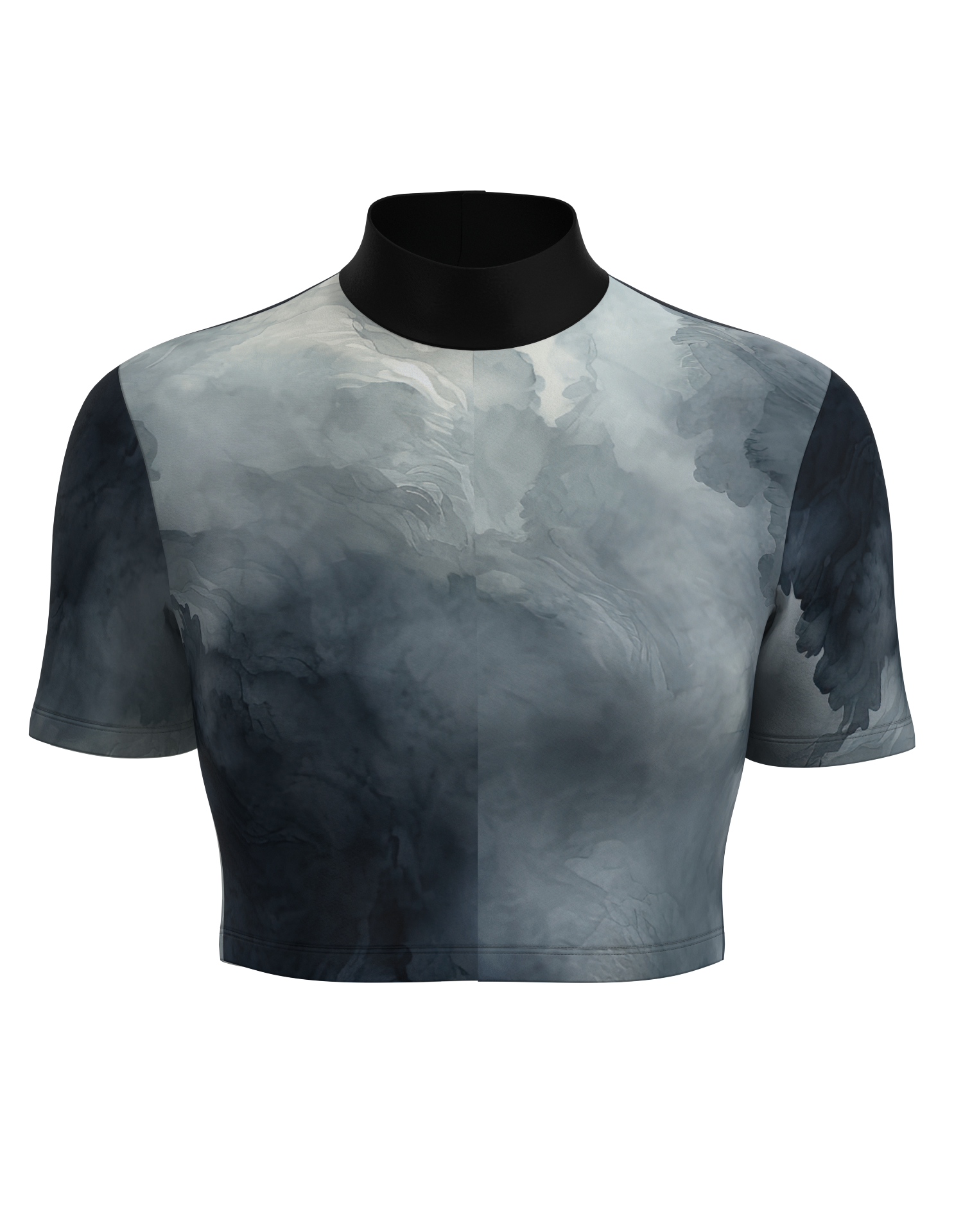 Mock Neck Short Sleeve Crop Top