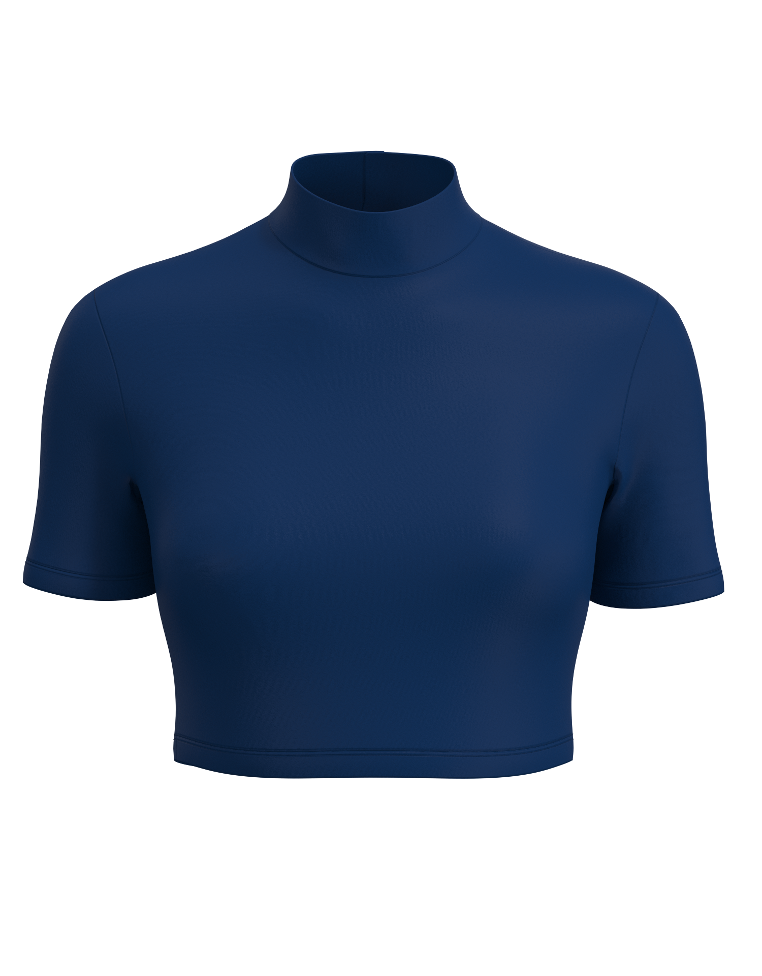 Mock Neck Short Sleeve Crop Top