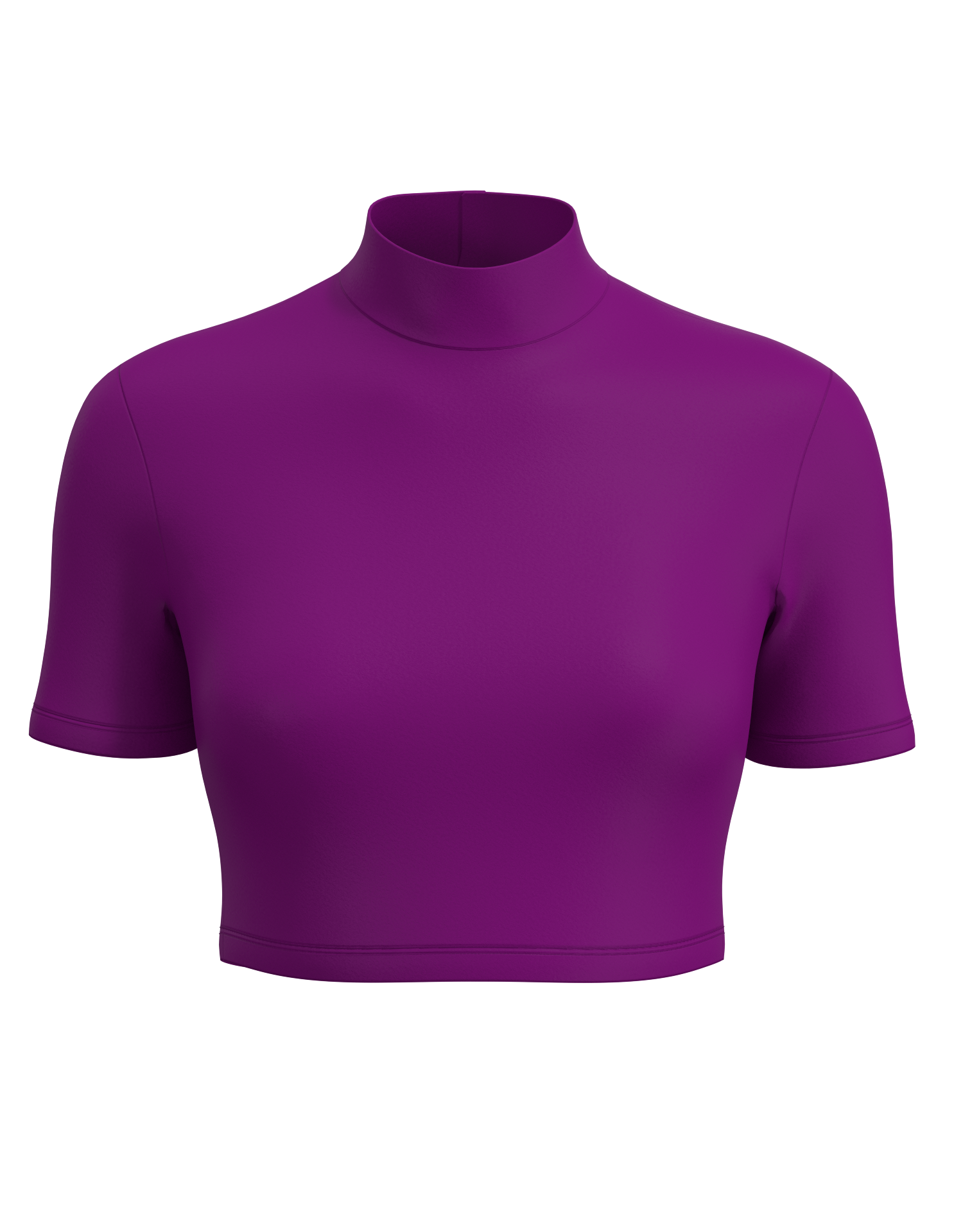 Mock Neck Short Sleeve Crop Top