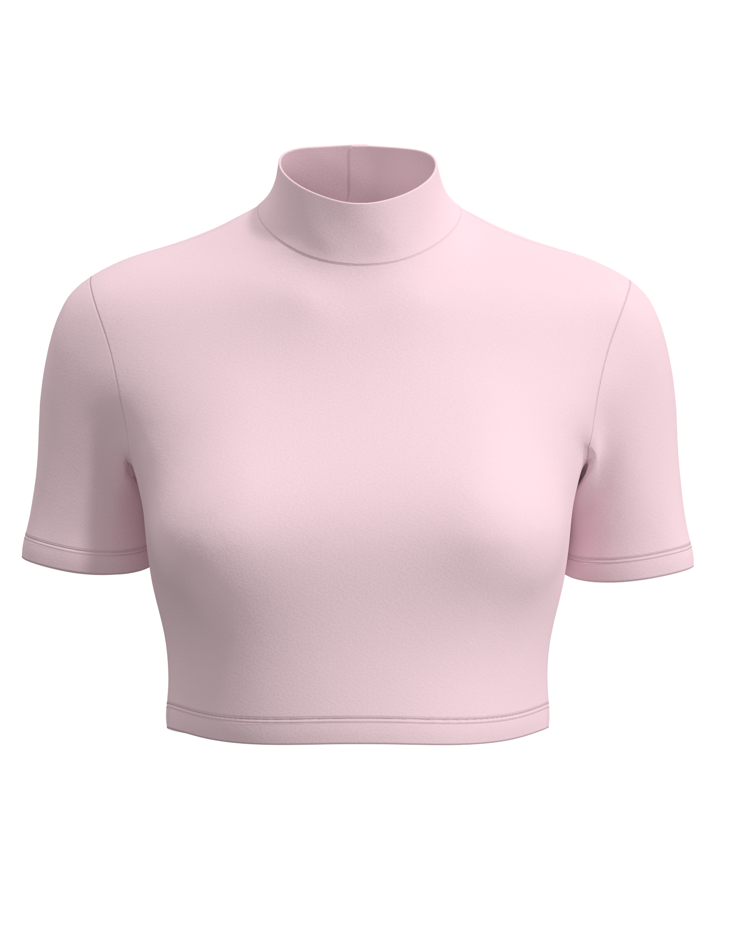 Mock Neck Short Sleeve Crop Top