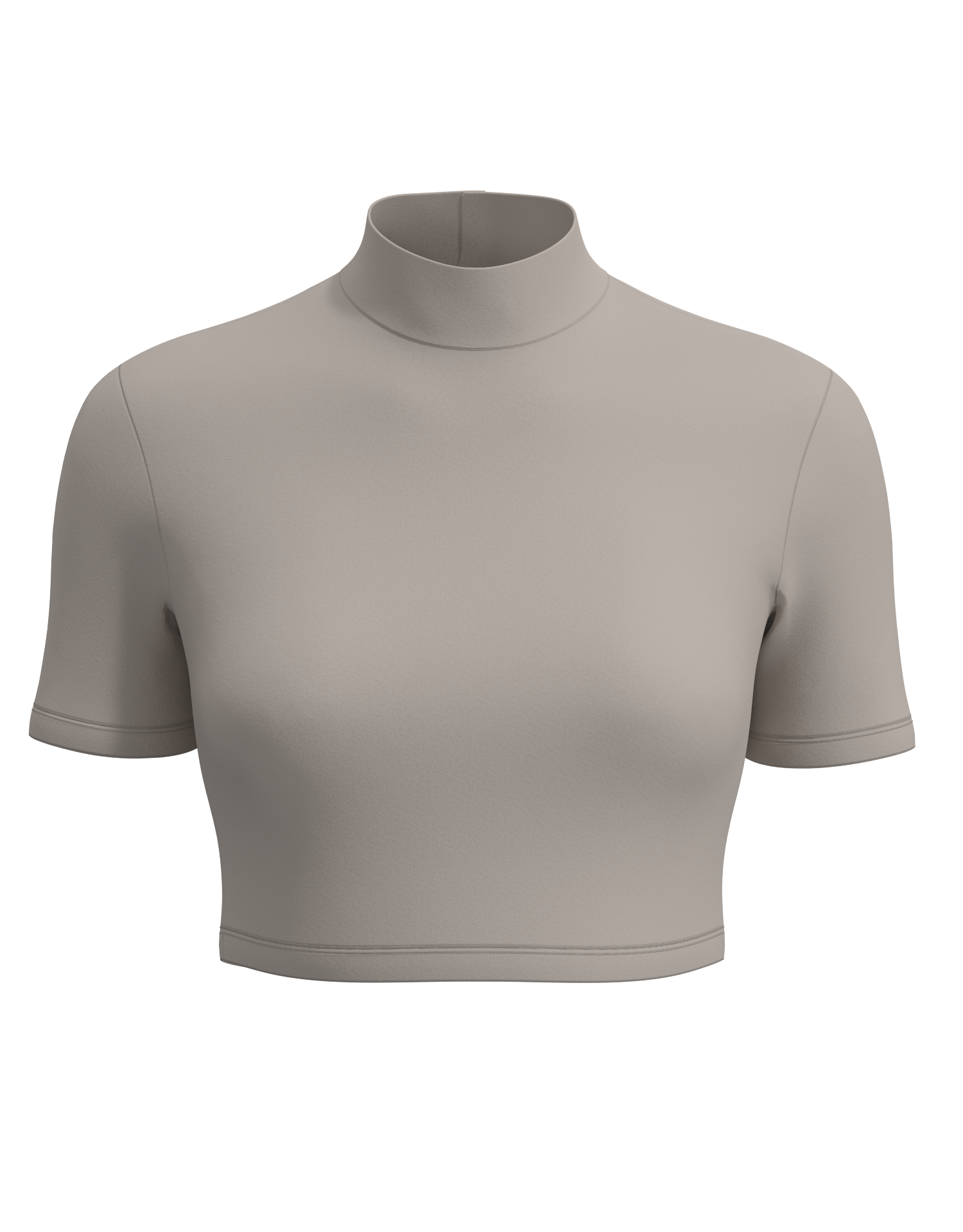 Mock Neck Short Sleeve Crop Top