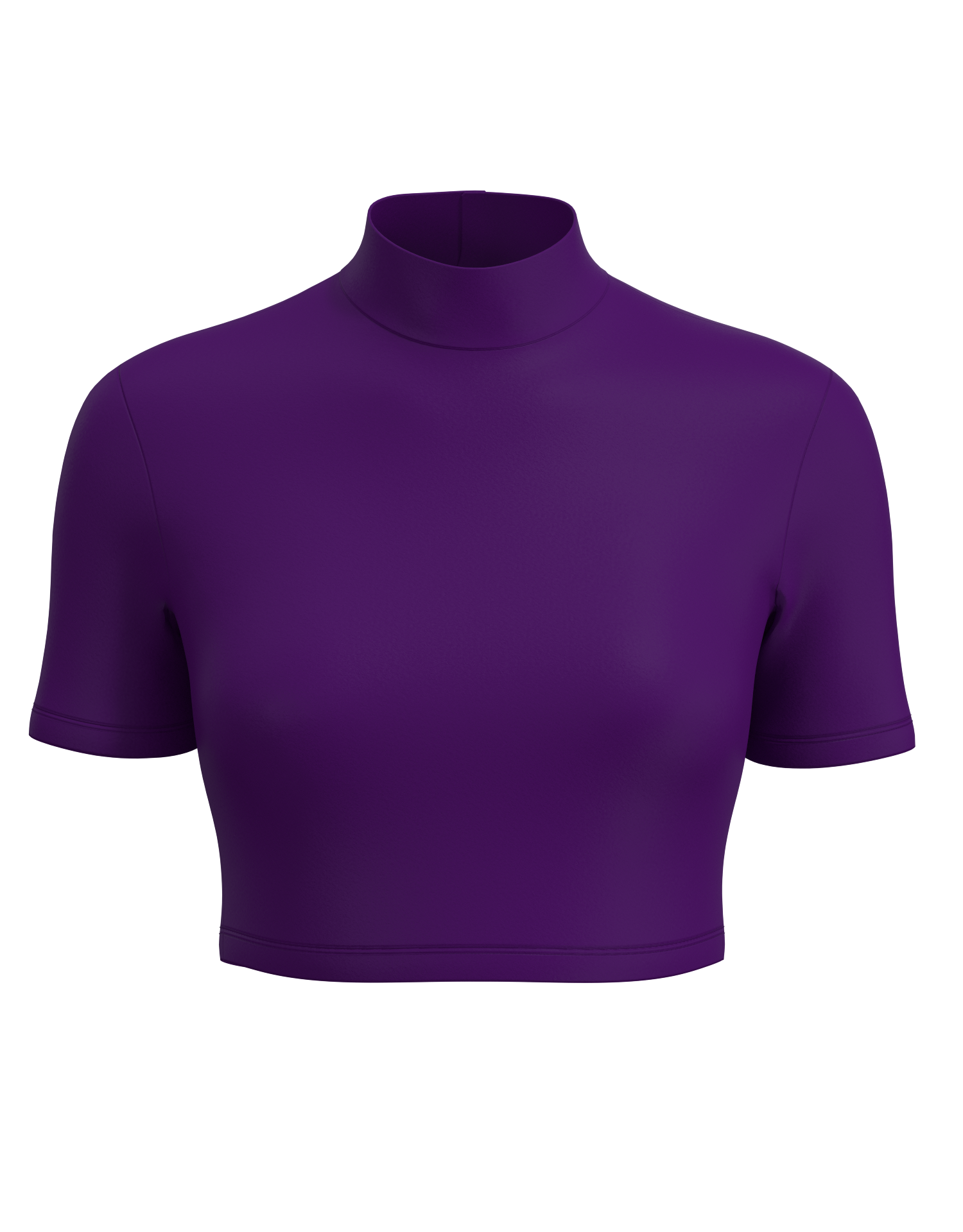 Mock Neck Short Sleeve Crop Top