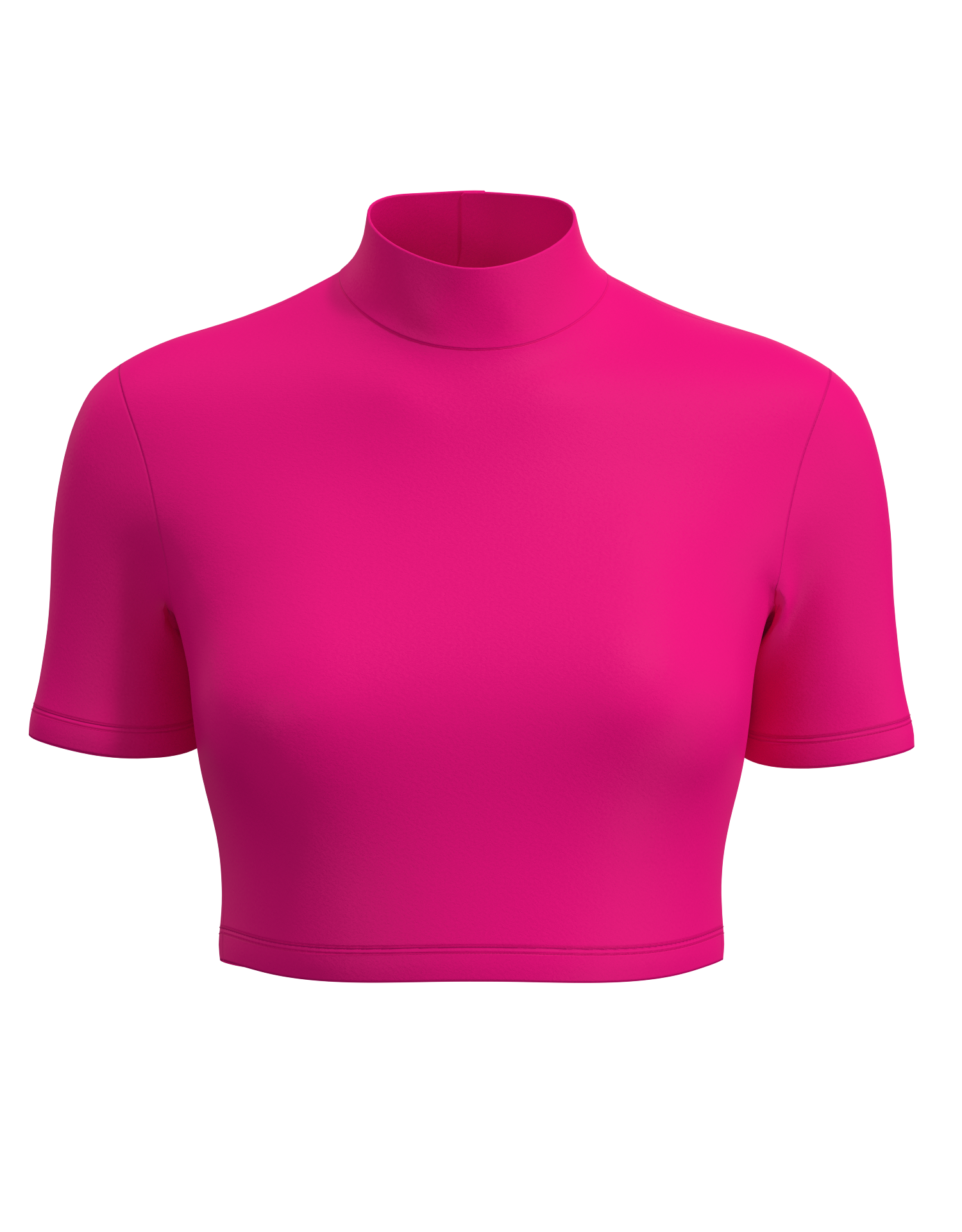 Mock Neck Short Sleeve Crop Top