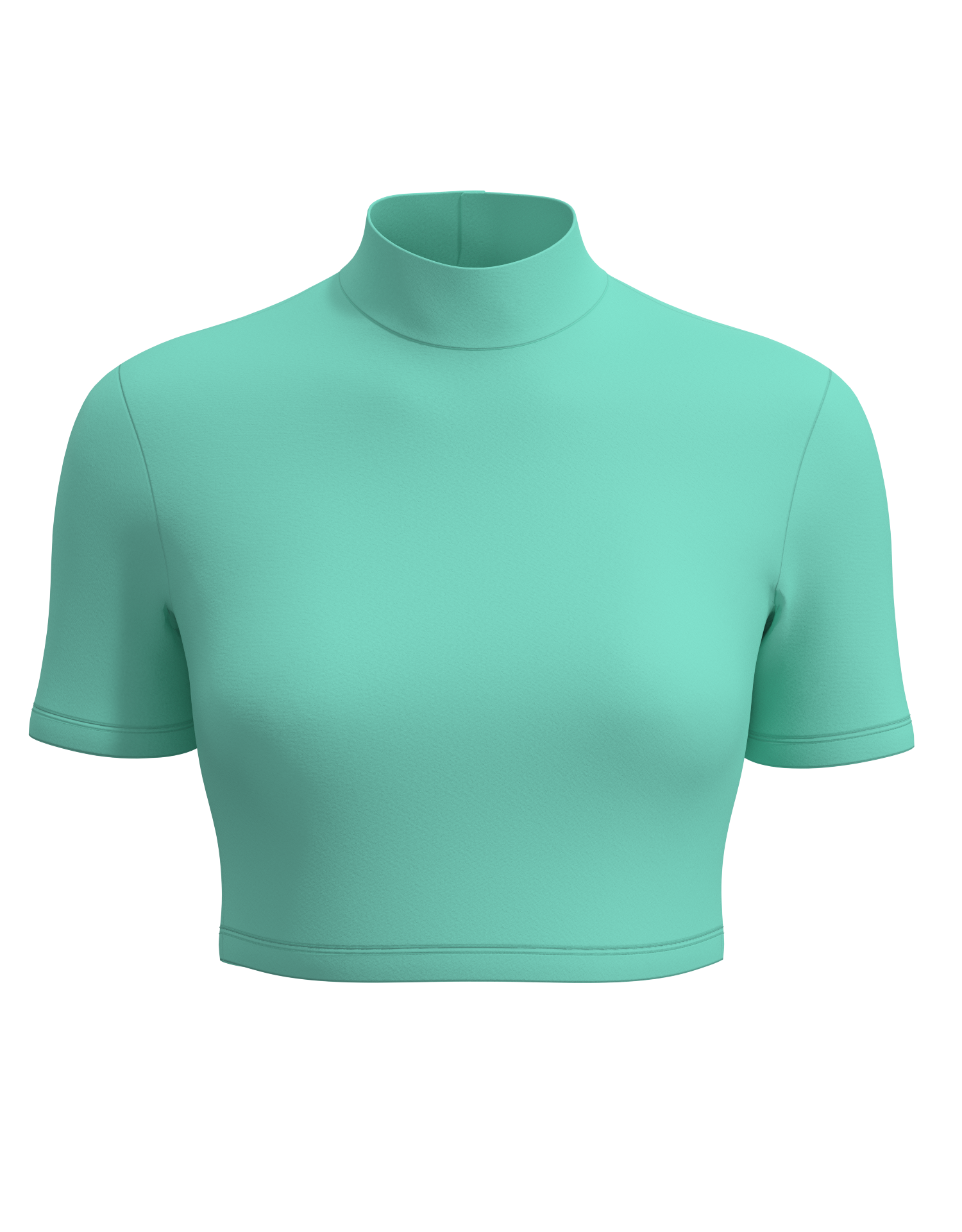 Mock Neck Short Sleeve Crop Top