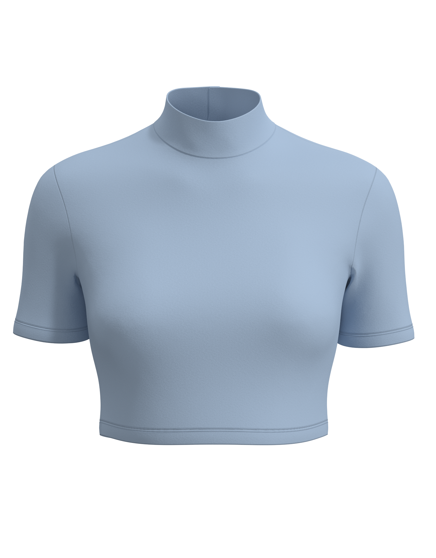 Mock Neck Short Sleeve Crop Top