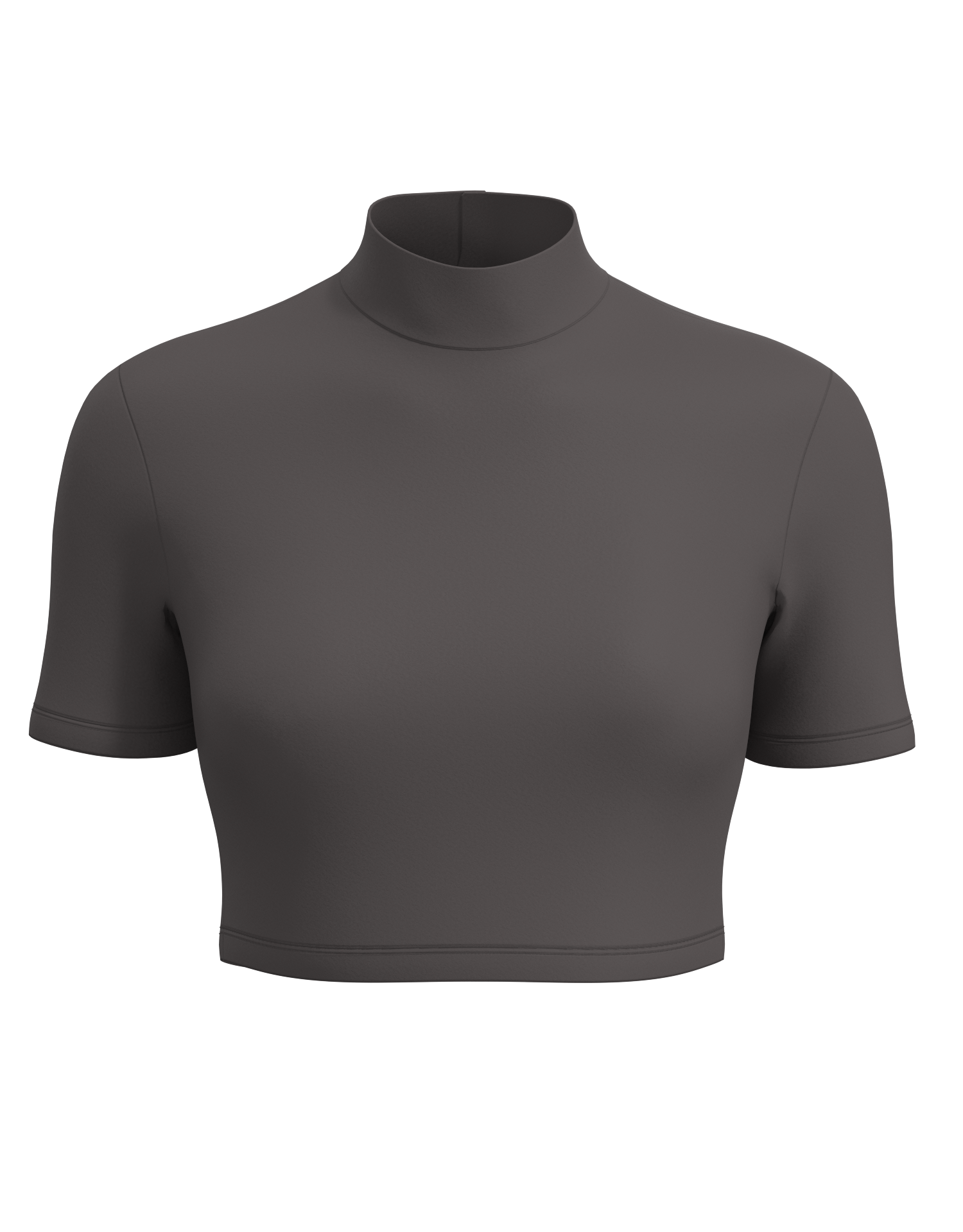 Mock Neck Short Sleeve Crop Top