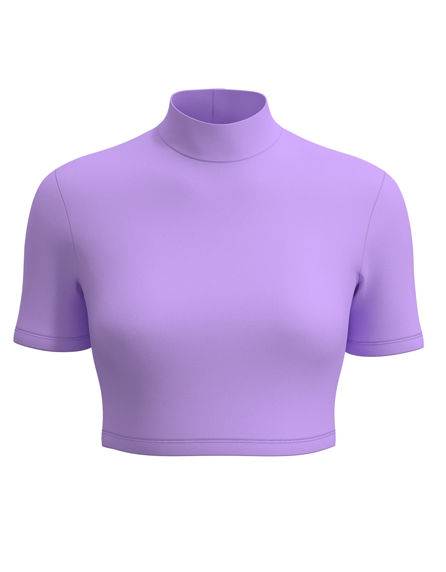 Mock Neck Short Sleeve Crop Top