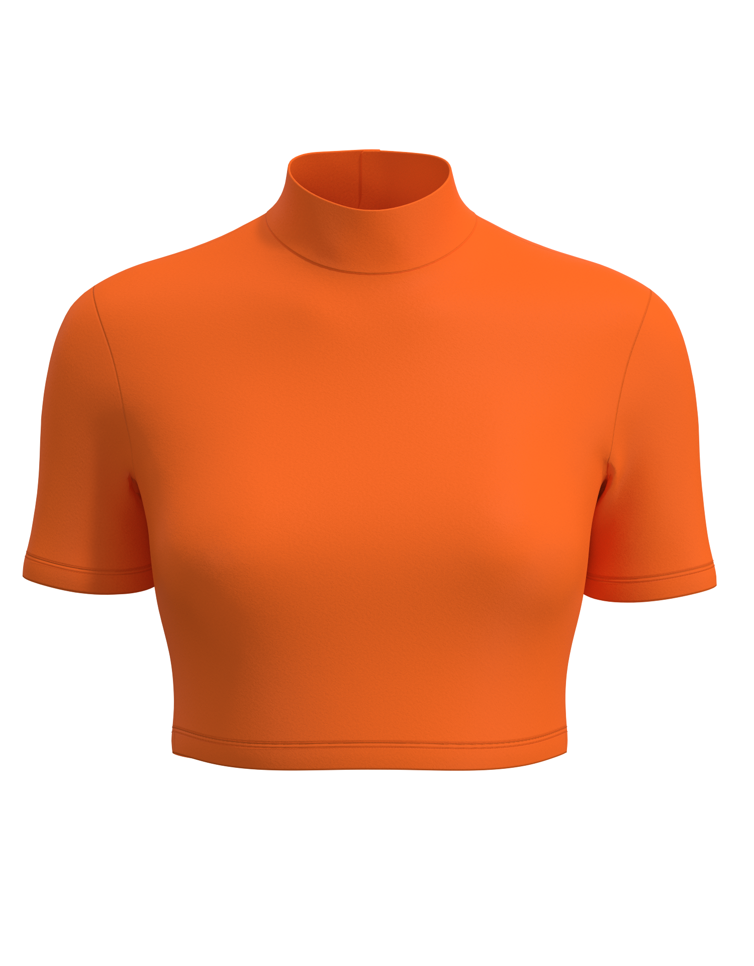 Mock Neck Short Sleeve Crop Top