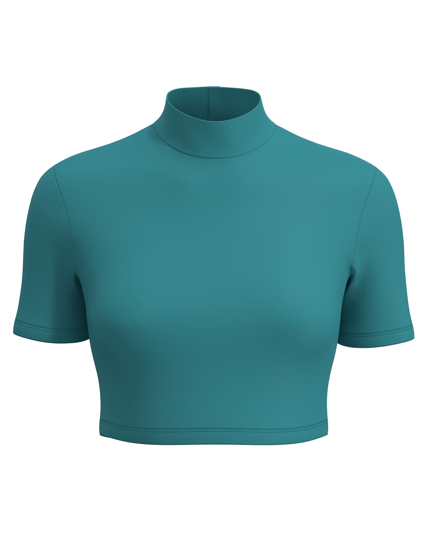 Mock Neck Short Sleeve Crop Top