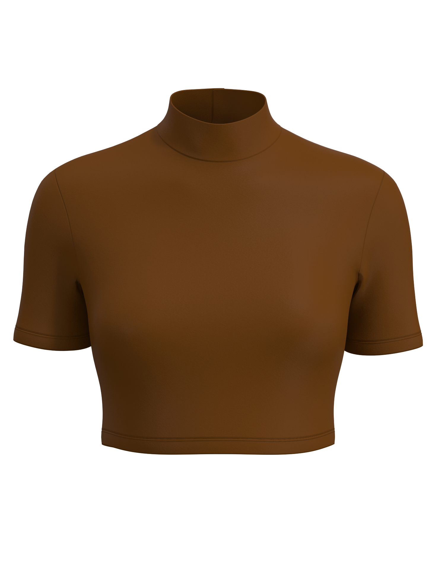 Mock Neck Short Sleeve Crop Top