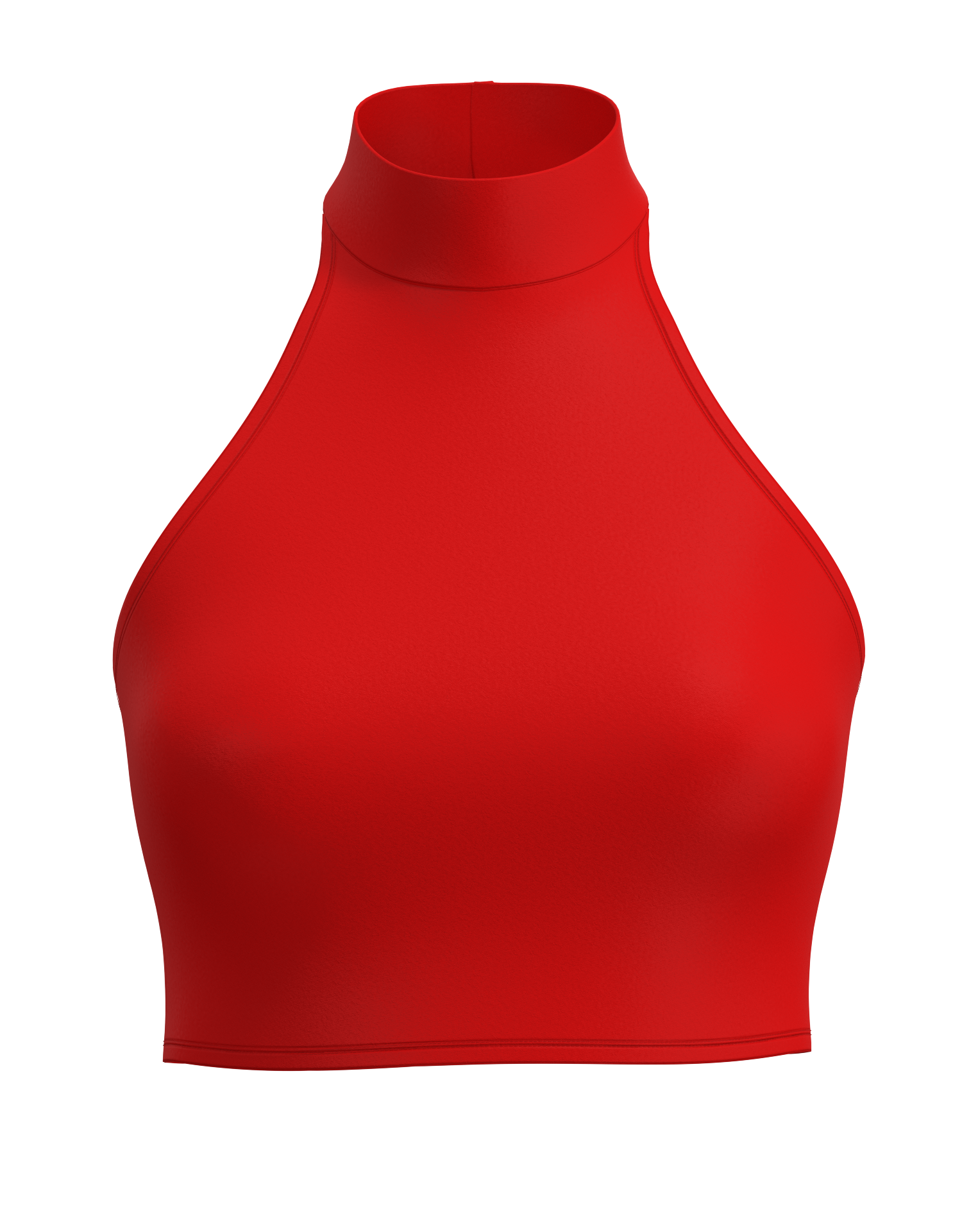 Mock Neck Halter Crop Top