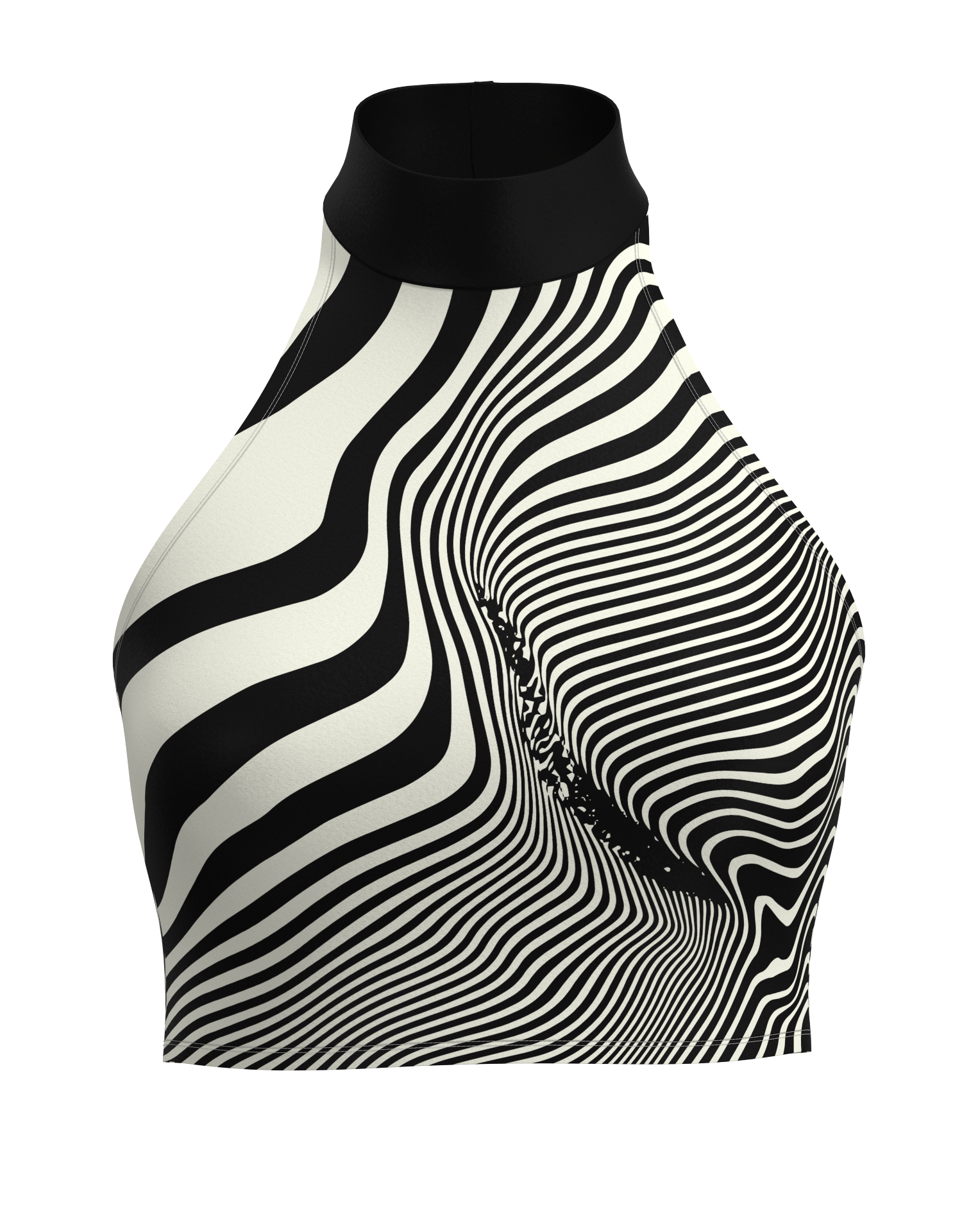 Mock Neck Halter Crop Top