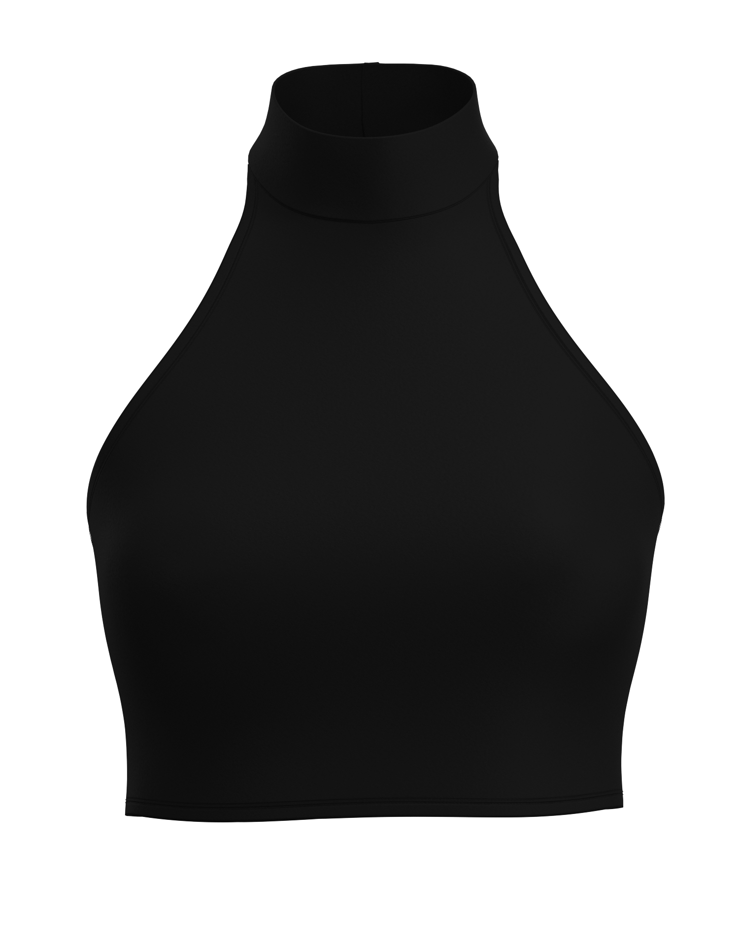 Mock Neck Halter Crop Top