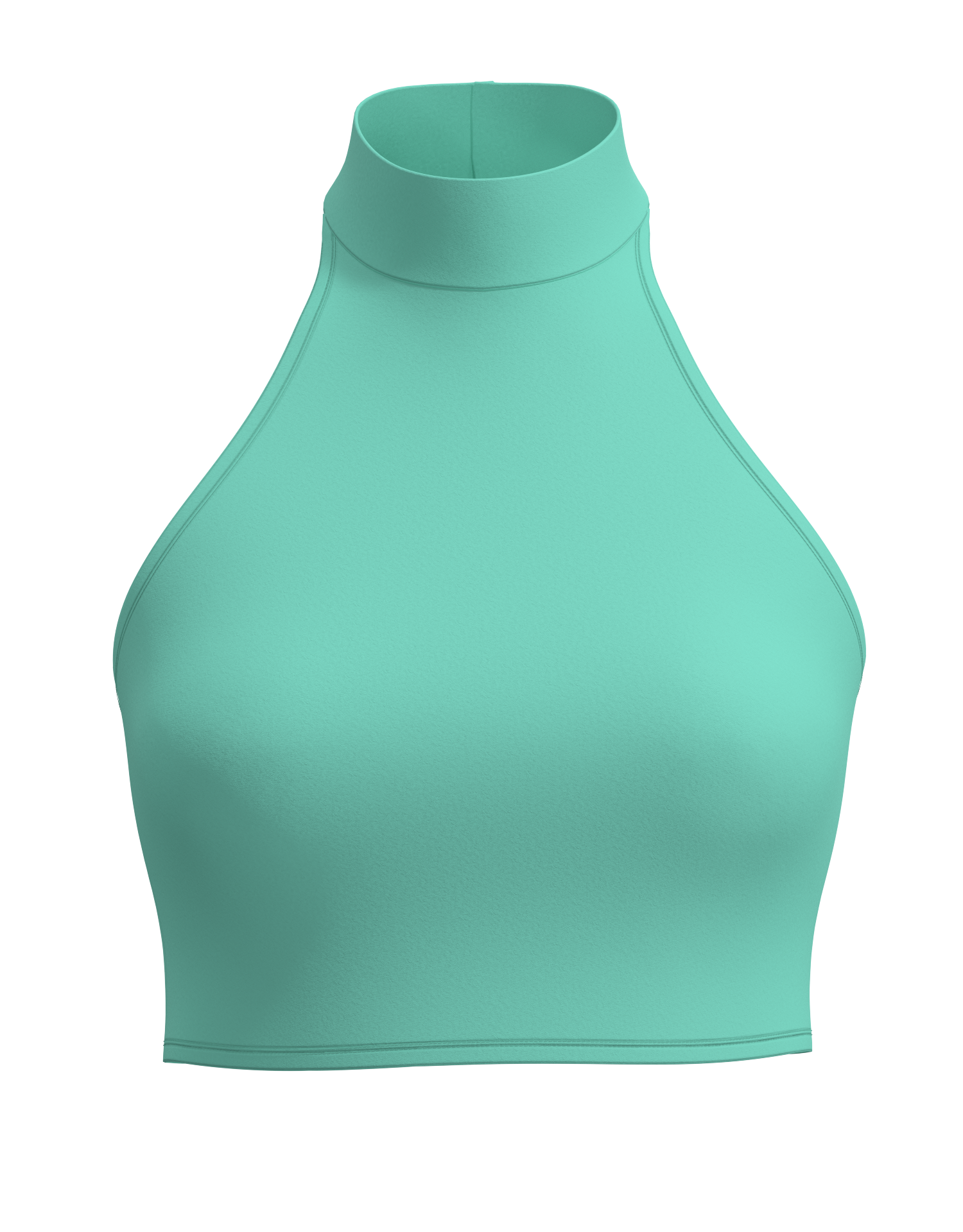 Mock Neck Halter Crop Top