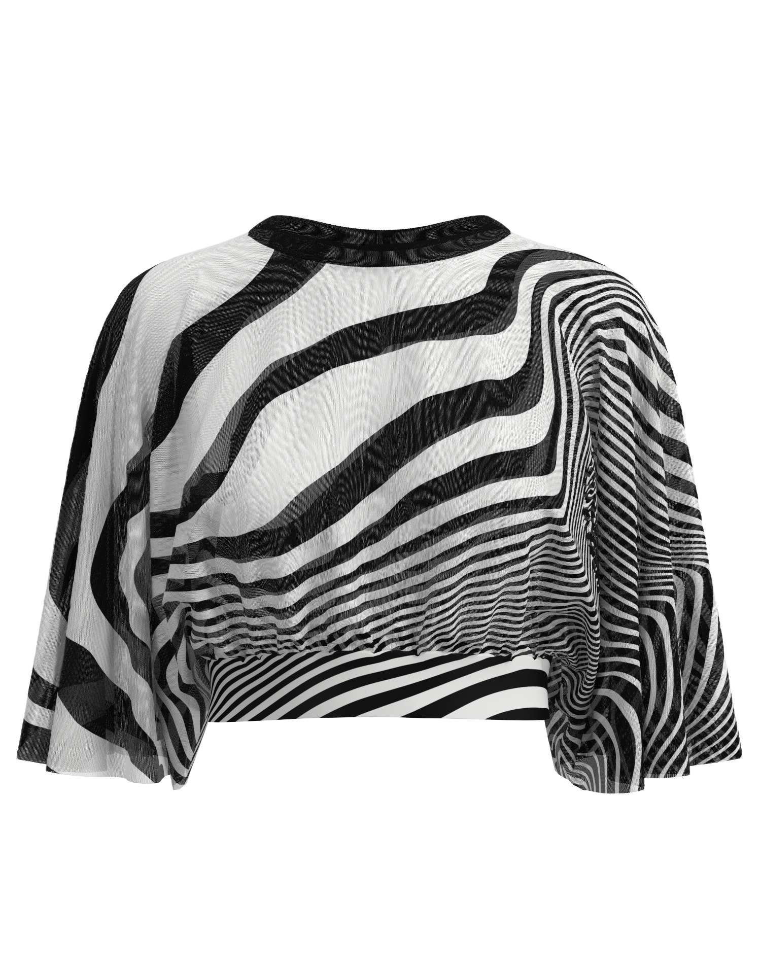 Batwing Mesh Crop Top