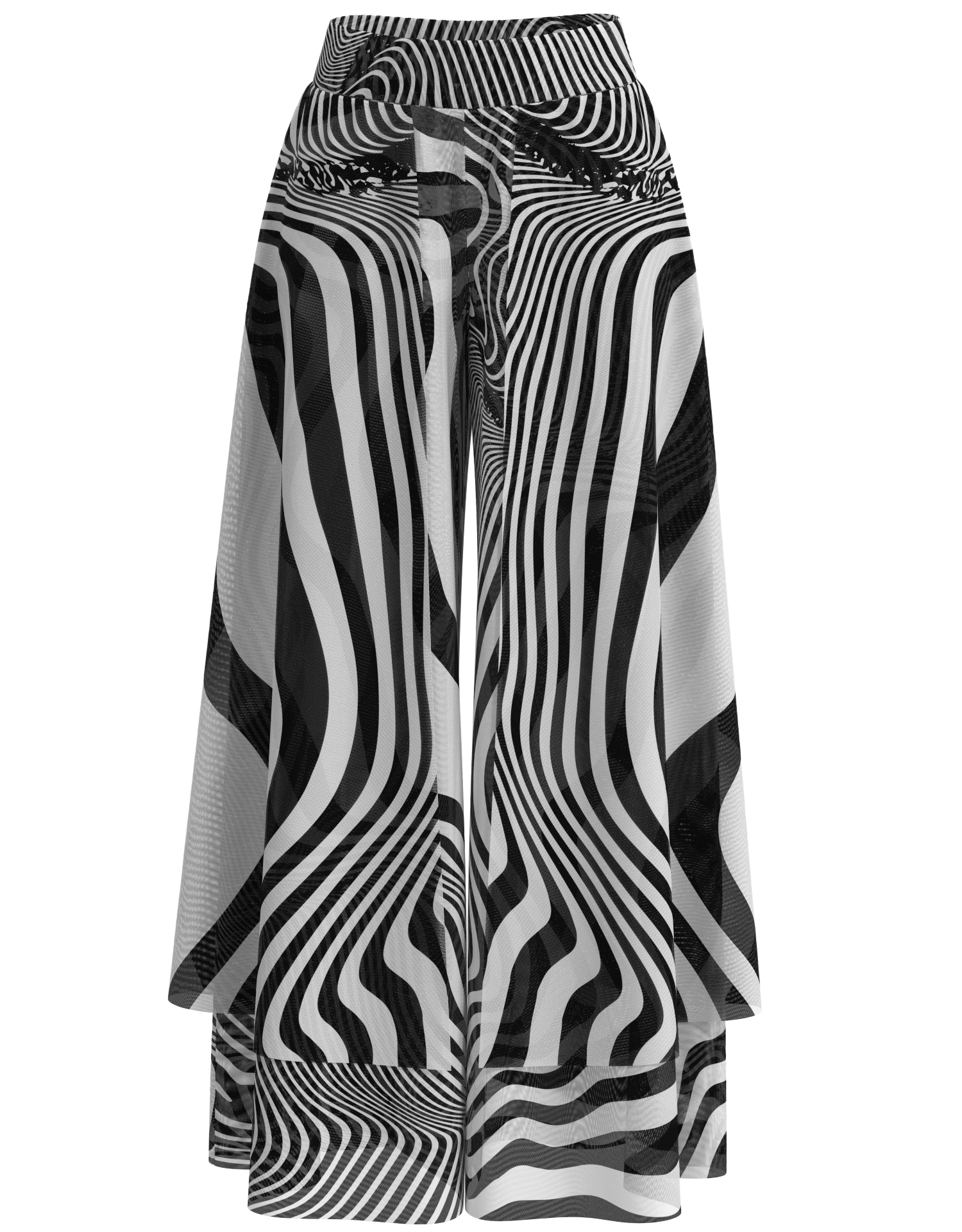 Double Layer Mesh Palazzo Pants