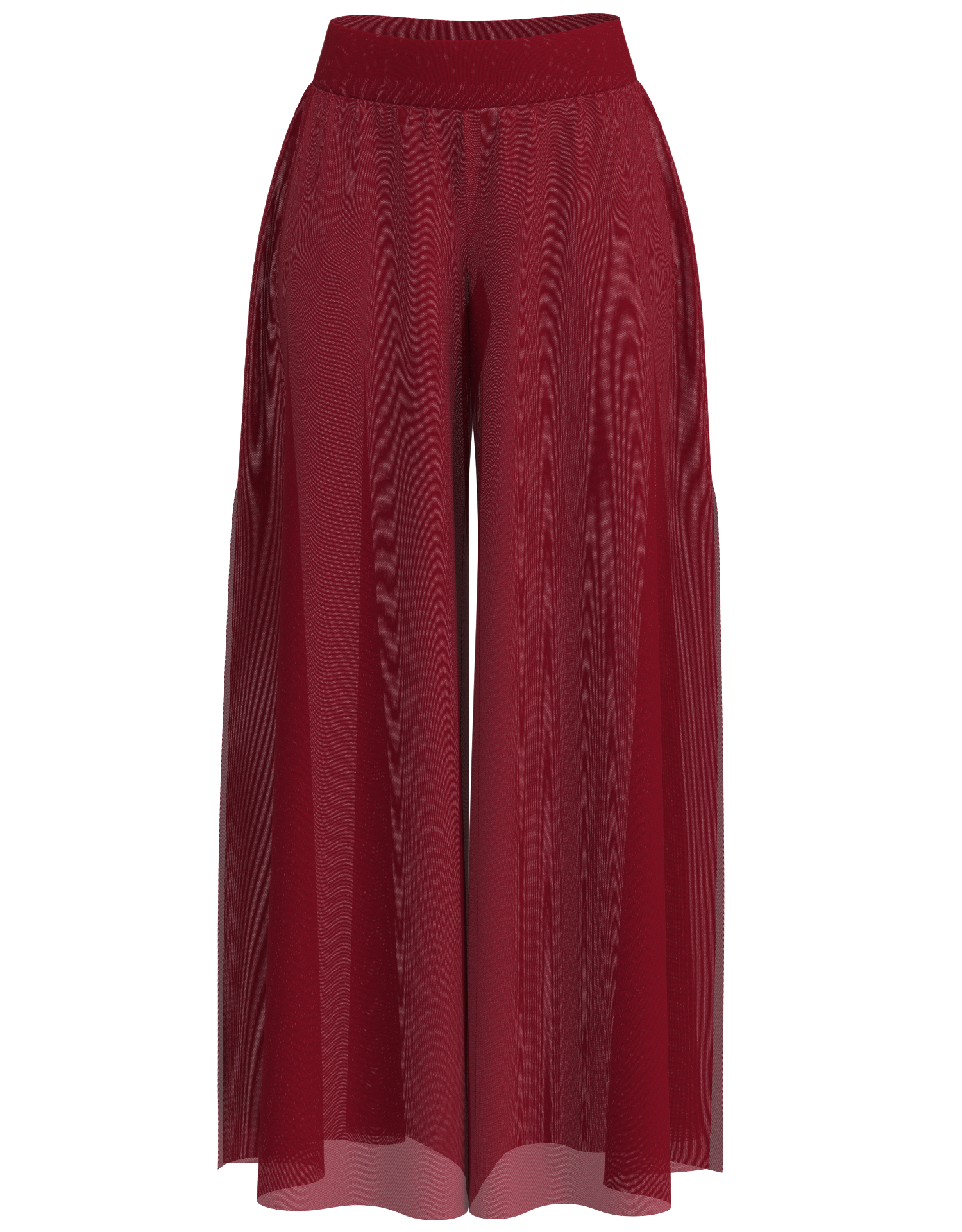 Side Slit Mesh Palazzo Pant
