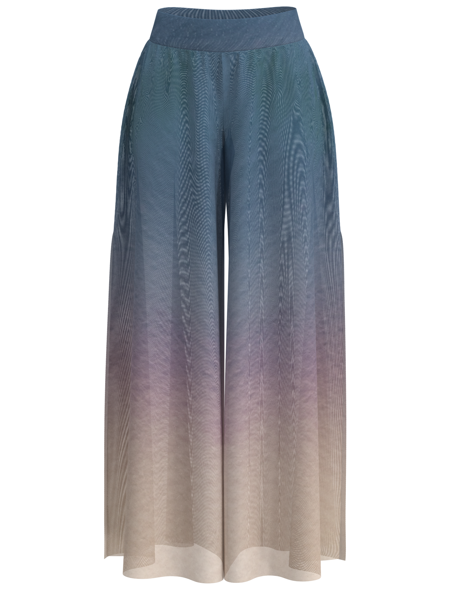 Side Slit Mesh Palazzo Pant