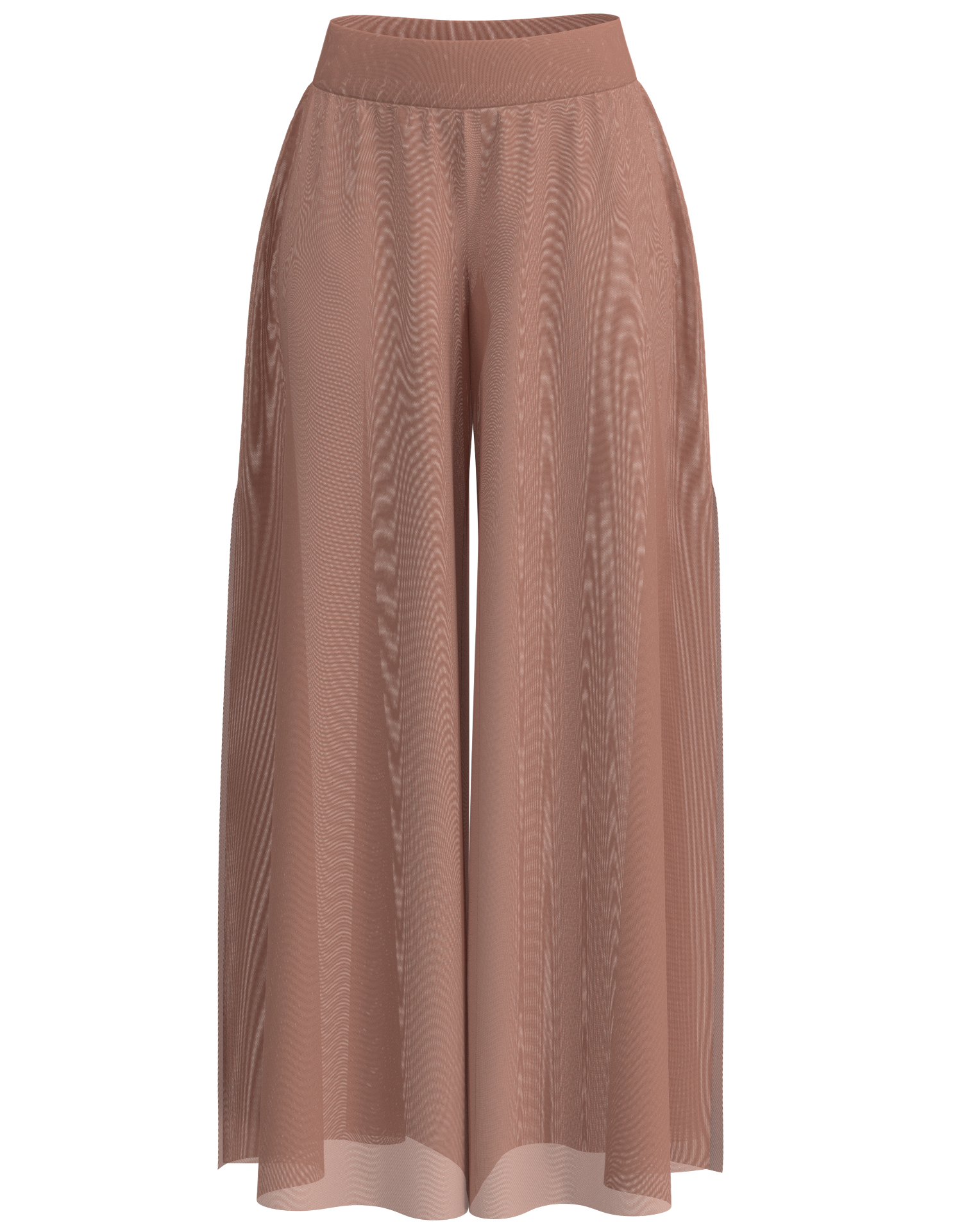 Side Slit Mesh Palazzo Pant