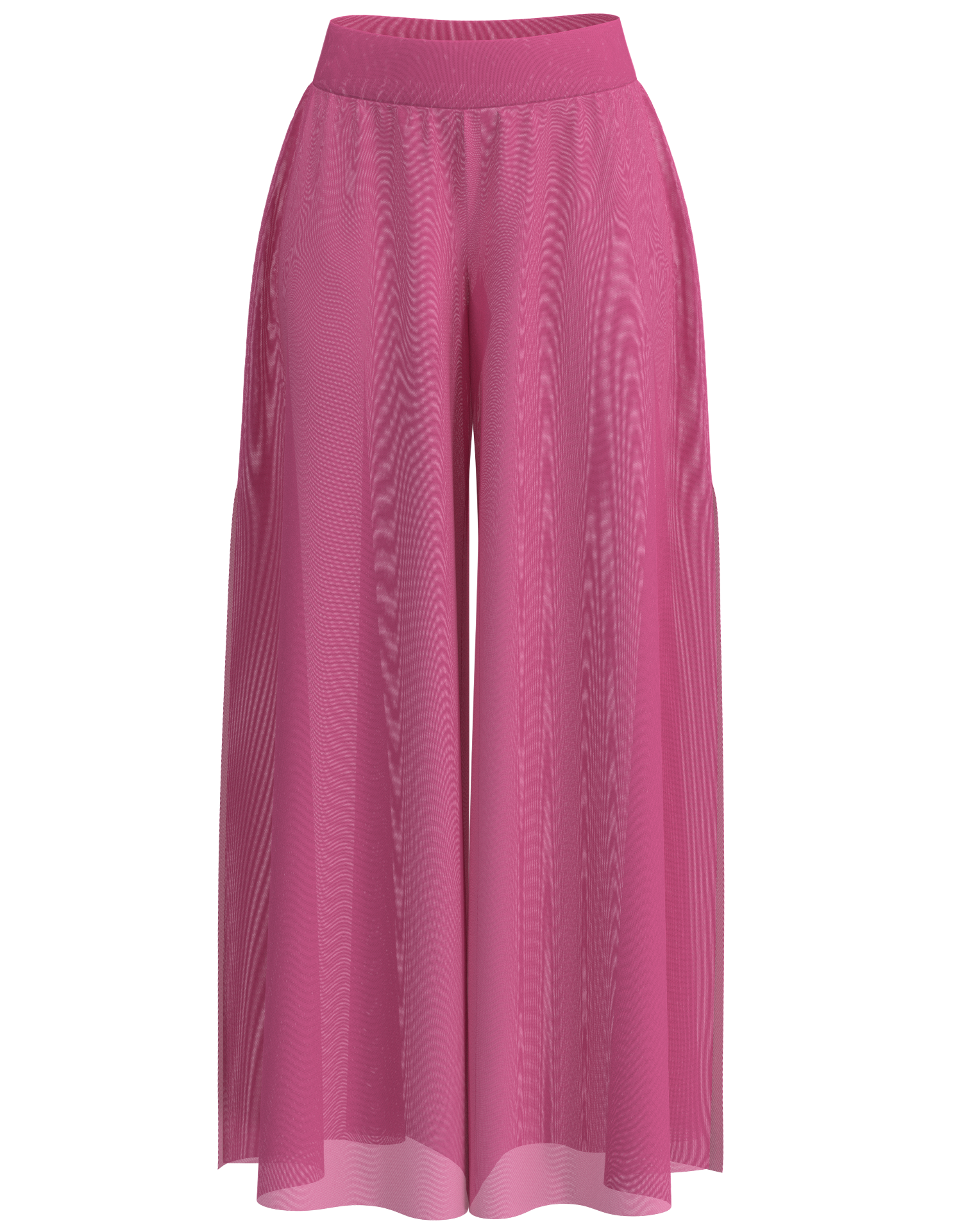 Side Slit Mesh Palazzo Pant