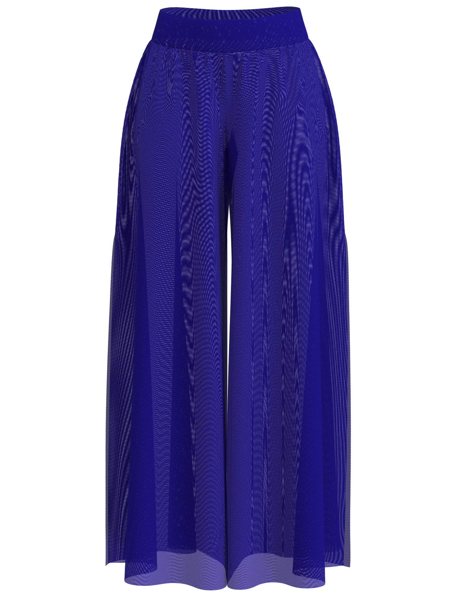 Side Slit Mesh Palazzo Pant