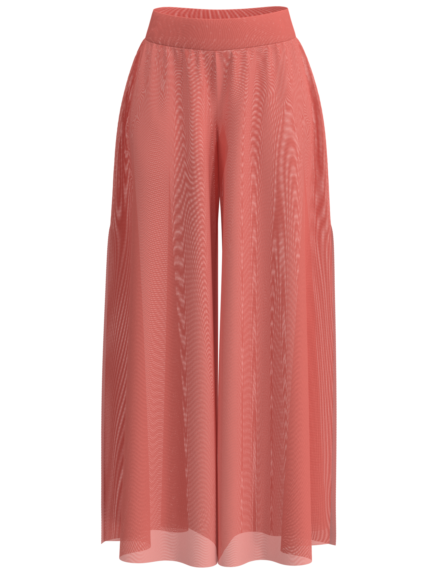 Side Slit Mesh Palazzo Pant