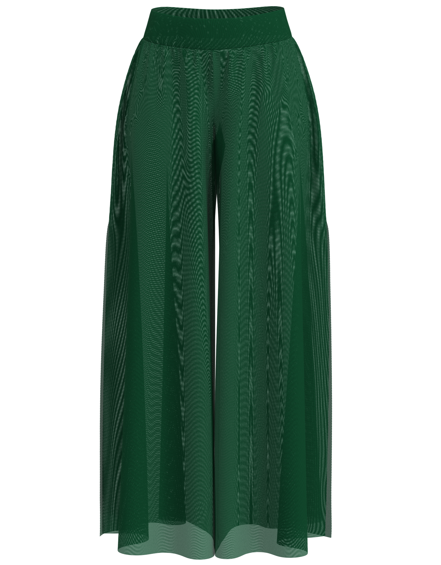 Side Slit Mesh Palazzo Pant