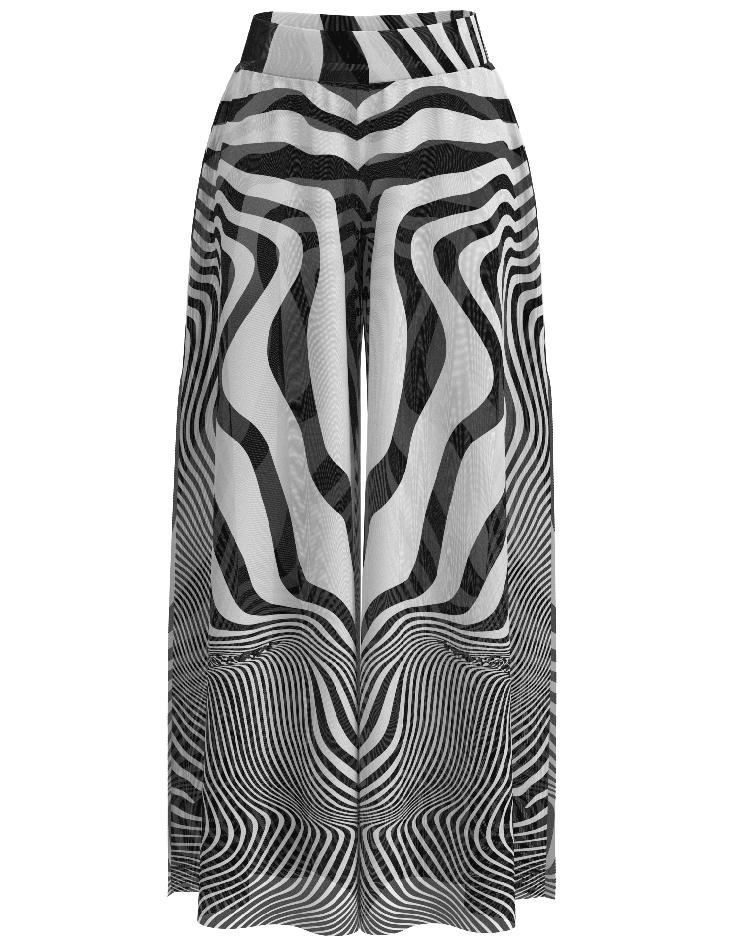 Side Slit Mesh Palazzo Pant