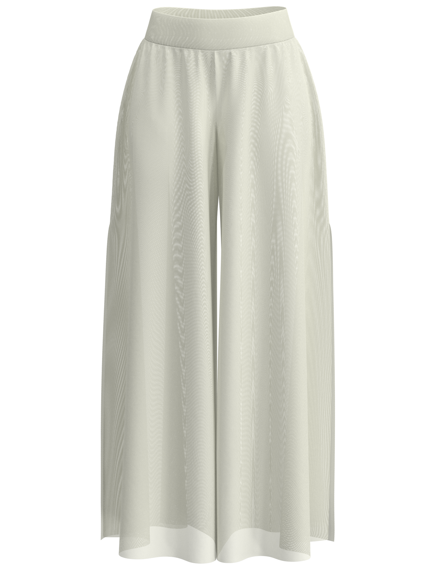 Side Slit Mesh Palazzo Pant