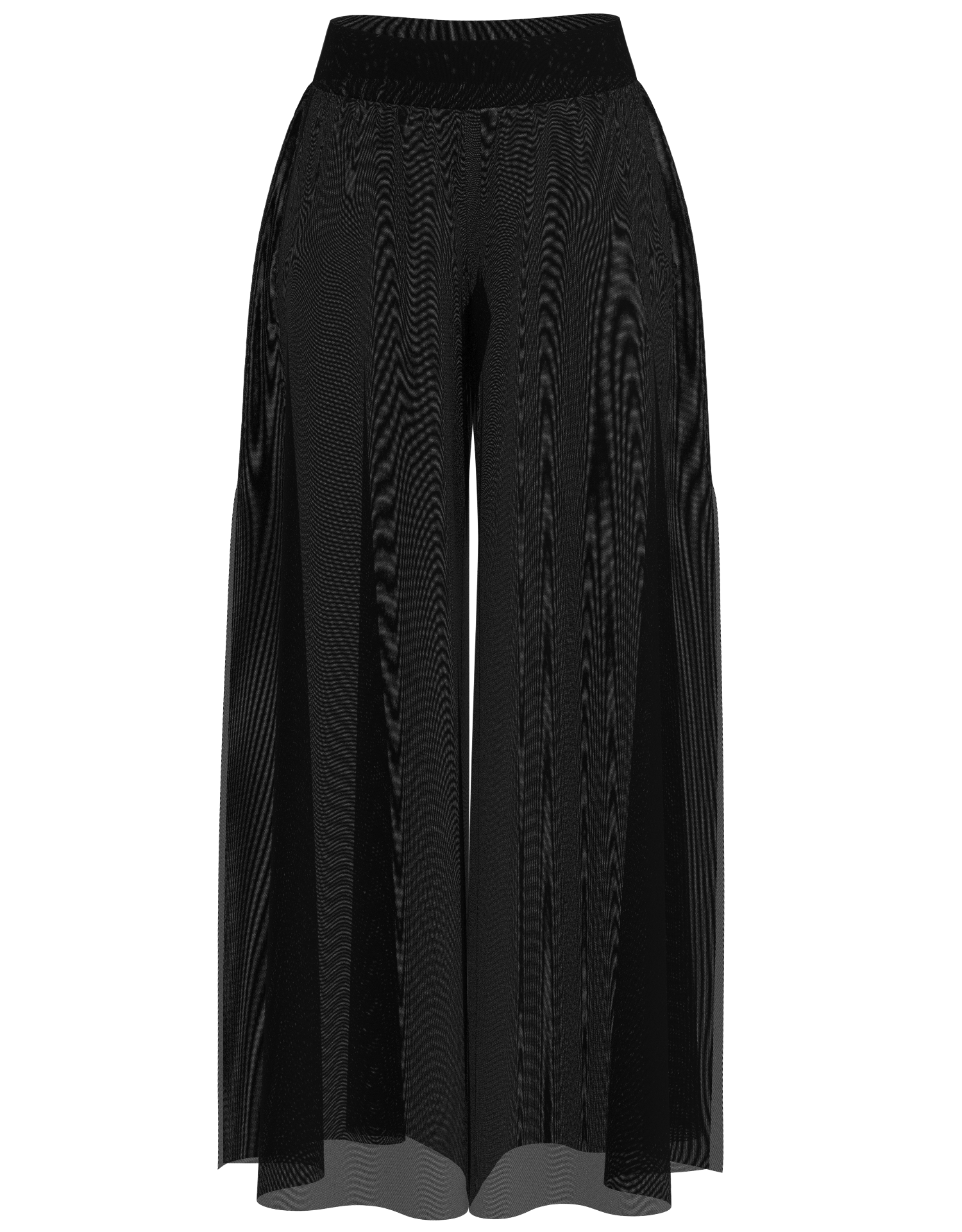 Side Slit Mesh Palazzo Pant