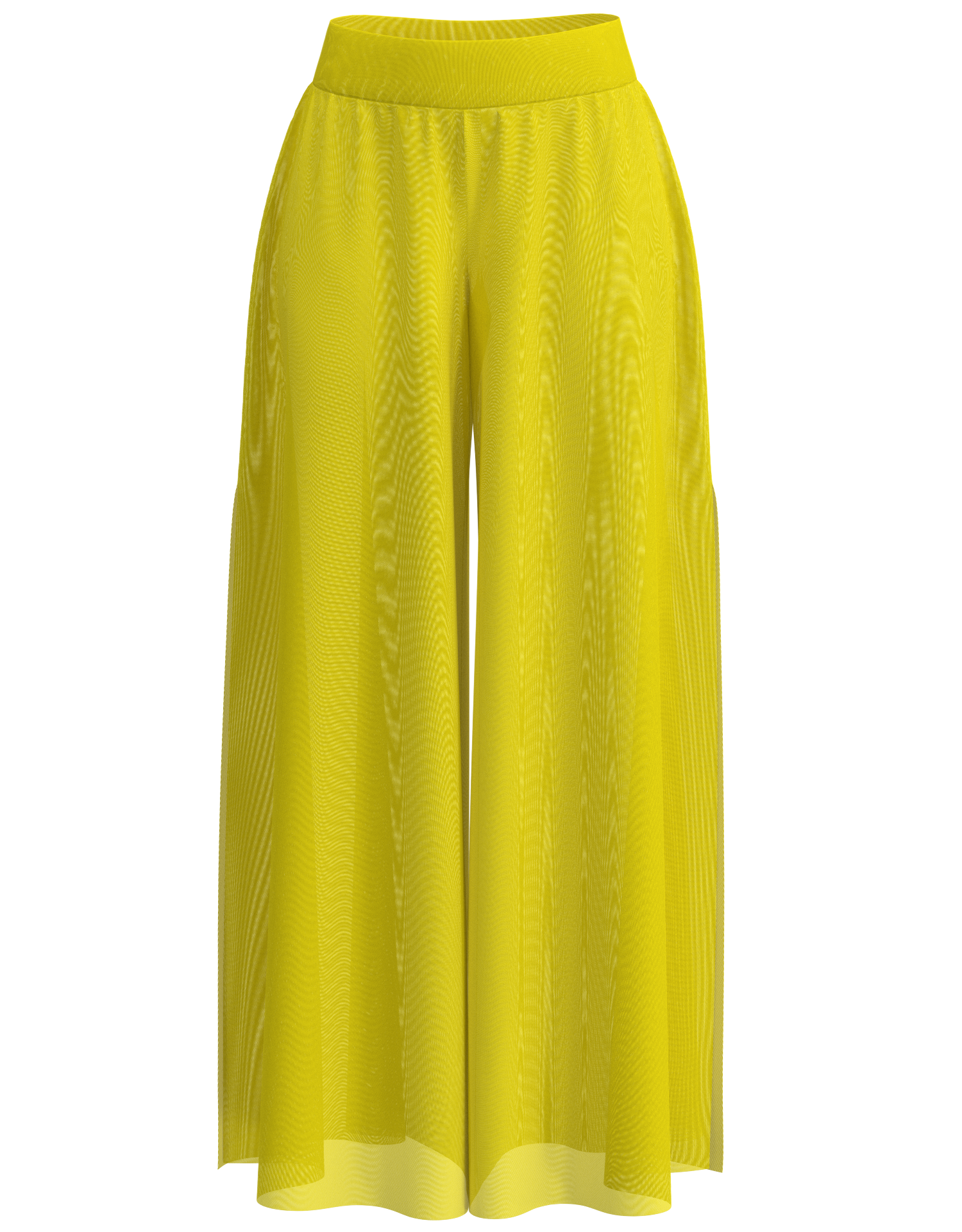 Side Slit Mesh Palazzo Pant